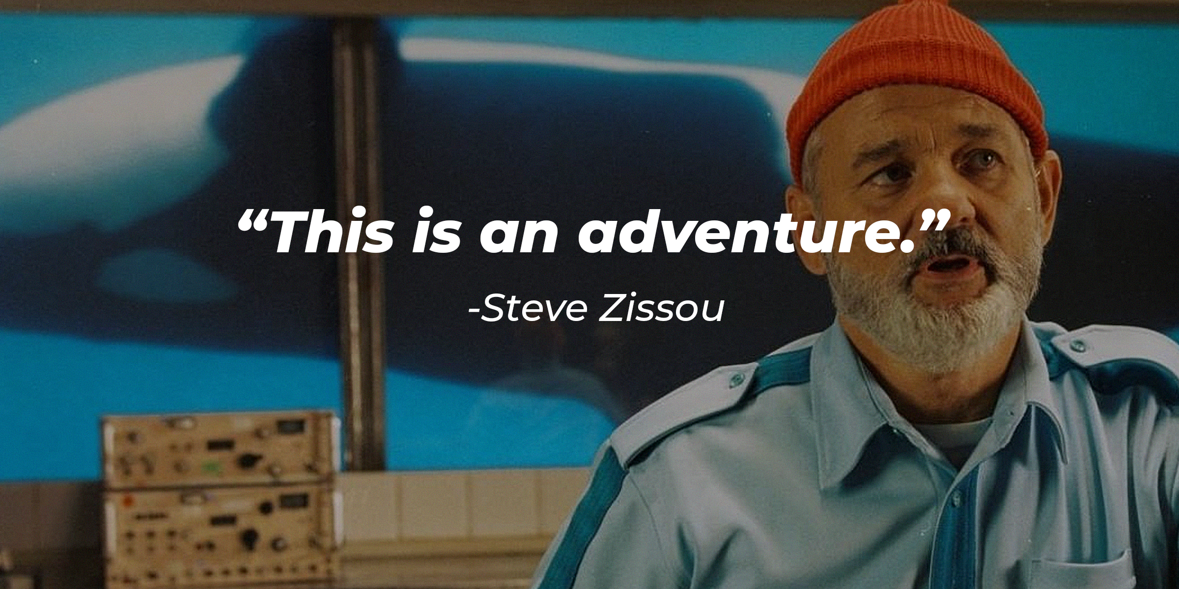 Steve Zissou with the quote, "This is an adventure" | Source: facebook.com/The Life Aquatic with Steve Zissou