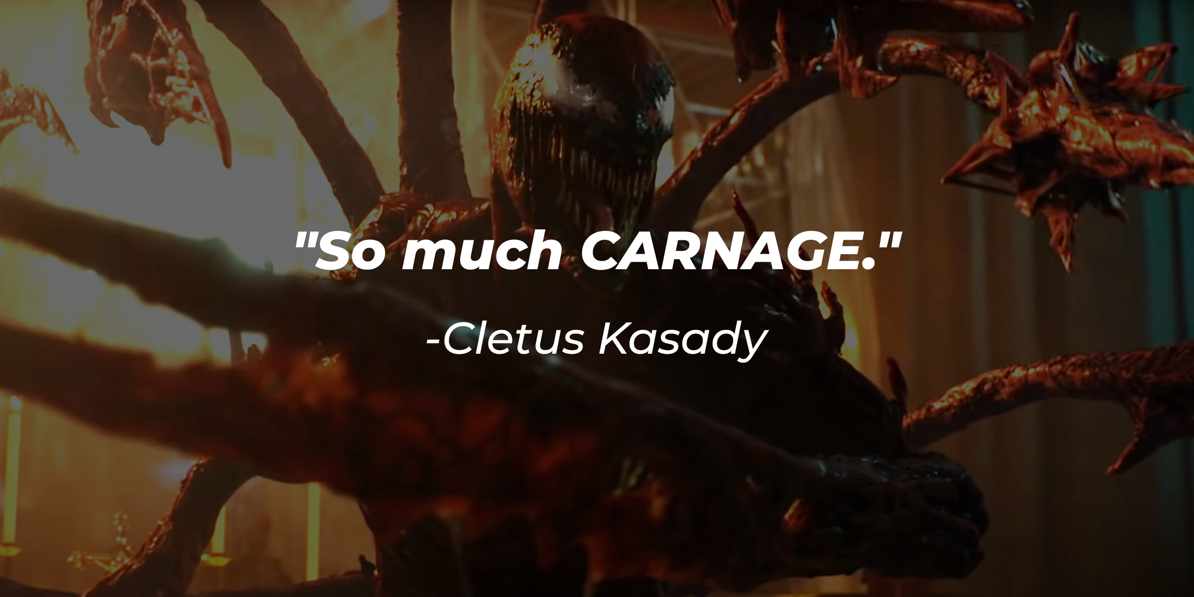Carnage with his quote, "So much CARNAGE." | Source: YouTube/sonypictures