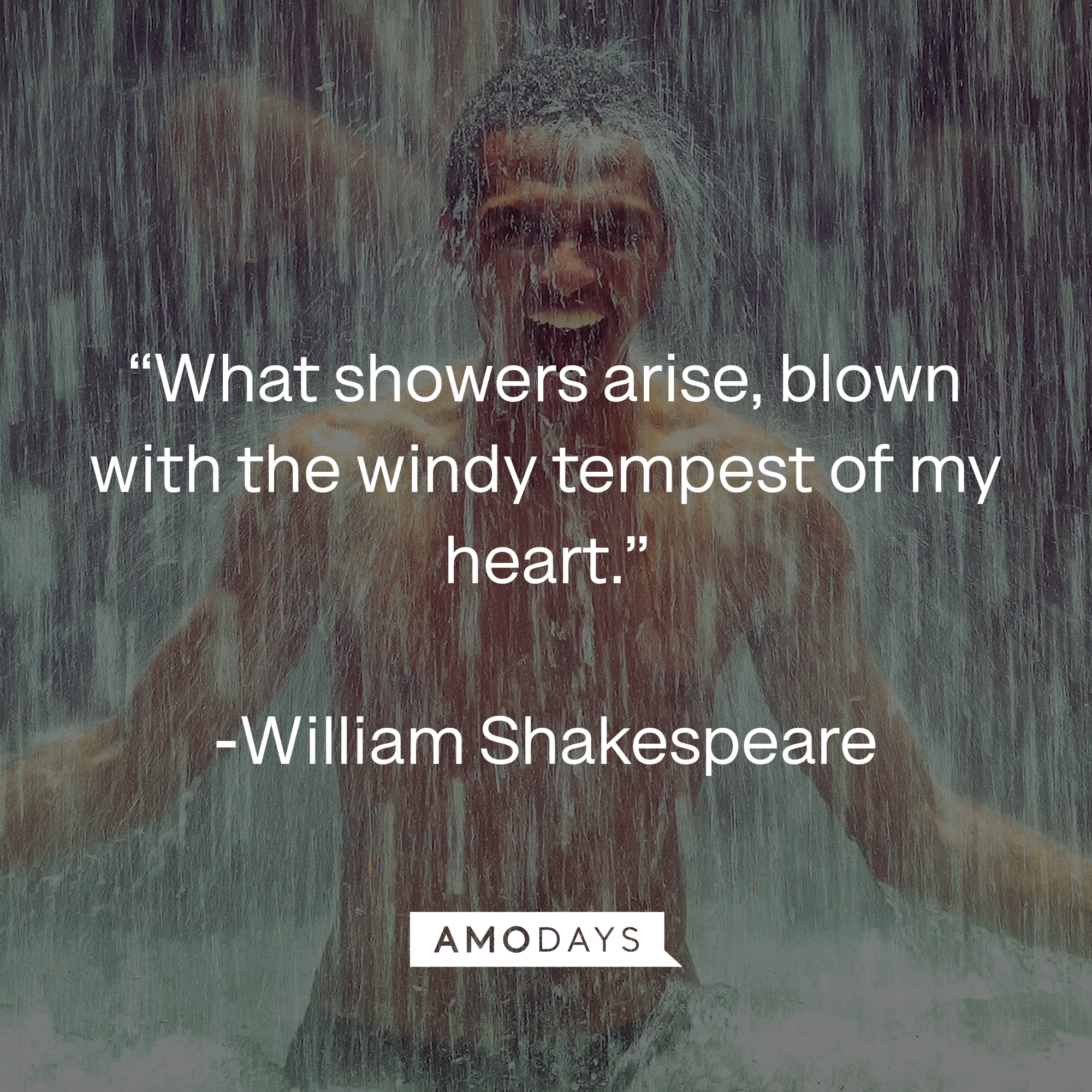 William Shakespeare's quote: "What showers arise, blown with the windy tempest of my heart." | Source: azquotes