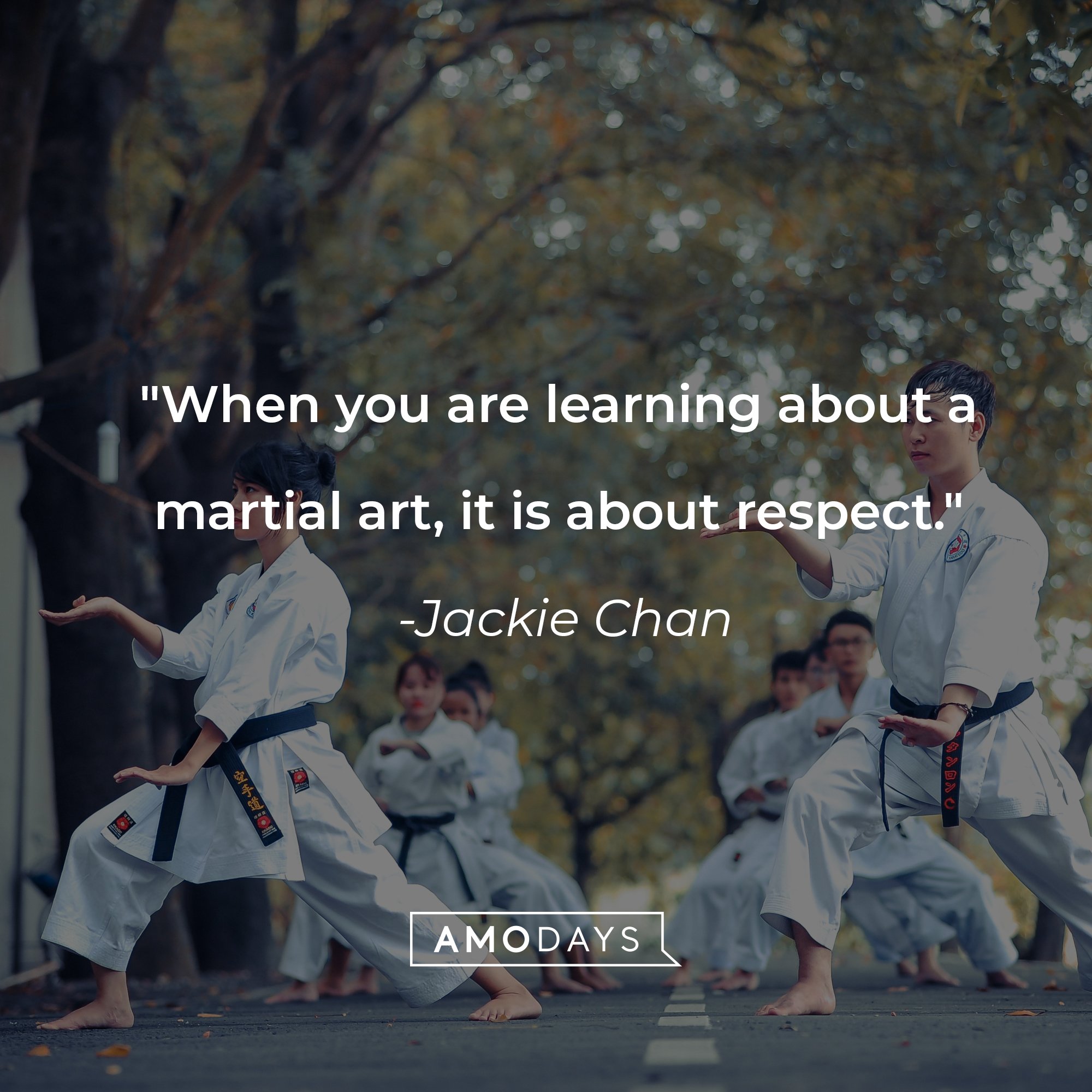 Jackie Chan’s quote: "When you are learning about a martial art, it is about respect." | Image: AmoDays   