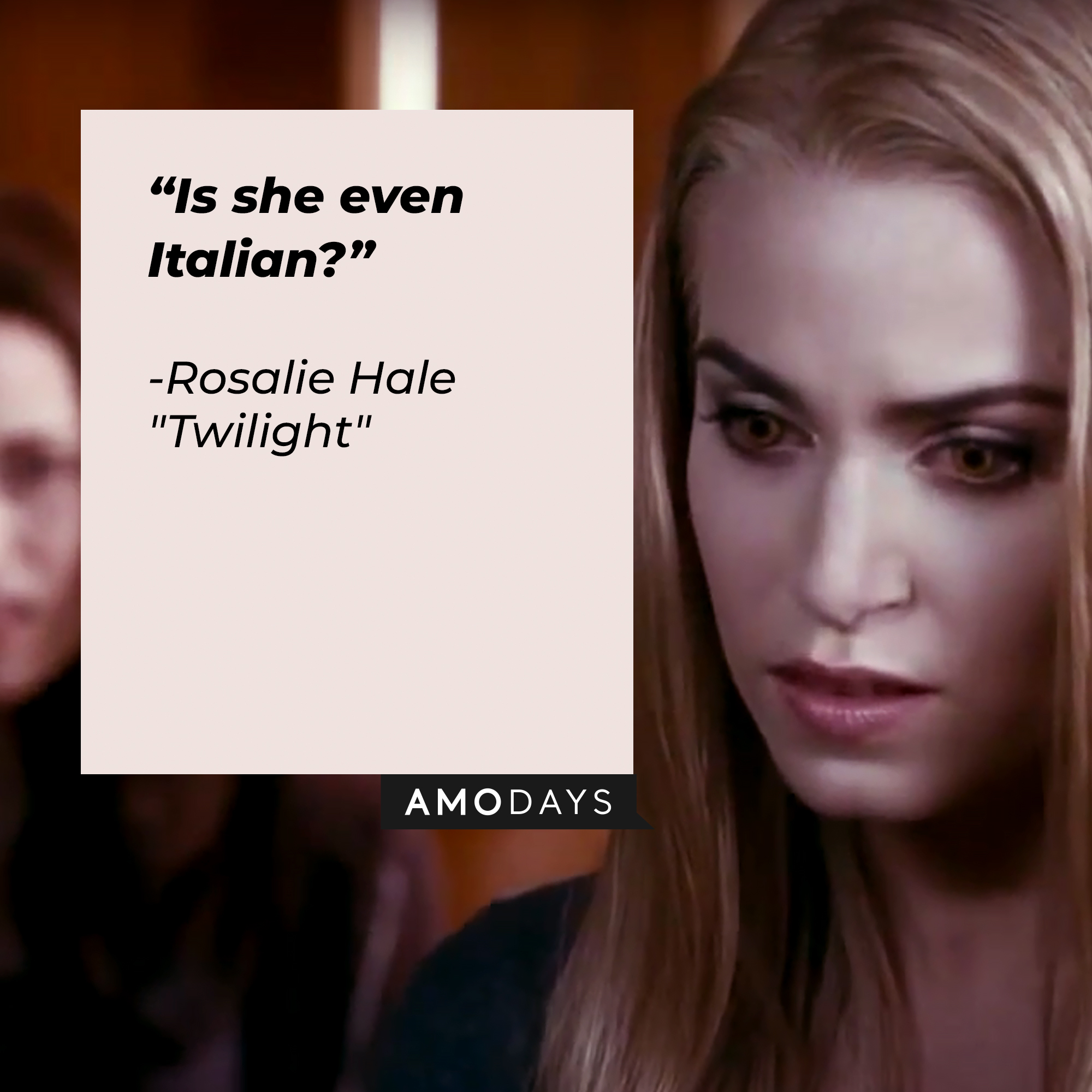 Rosalie Hale with her quote: “Is she even Italian?” | Source: Facebook.com/twilight
