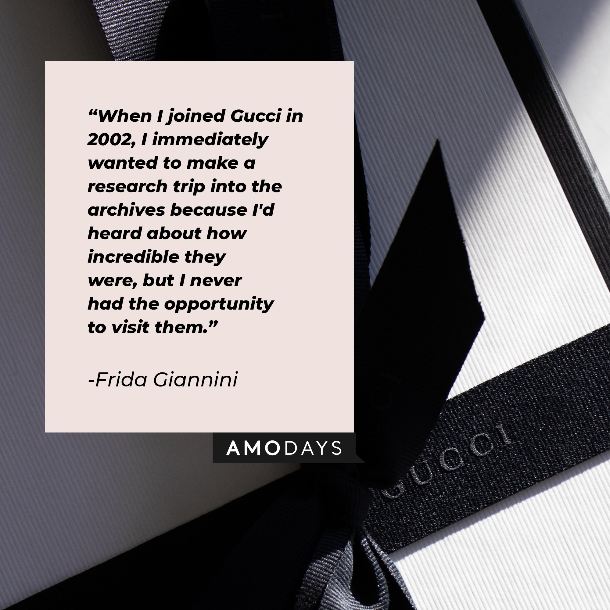 Frida Giannini's quote "When I joined Gucci in 2002, I immediately wanted to make a research trip into the archives because I'd heard about how incredible they were, but I never had the opportunity to visit them." | Source: Unsplash.com