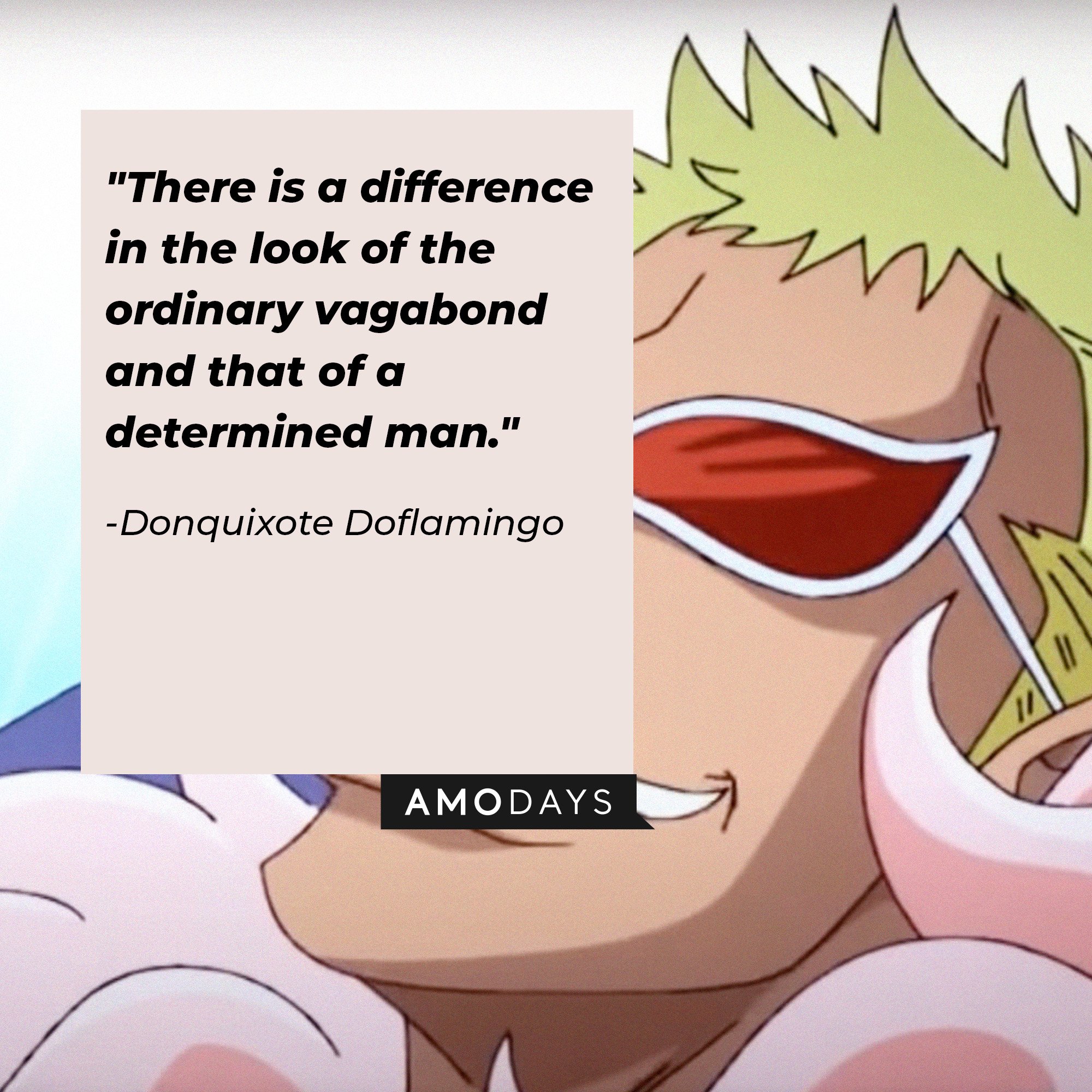  Donquixote Doflamingo’s quote: "There is a difference in the look of the ordinary vagabond and that of a determined man." | Image: AmoDays
