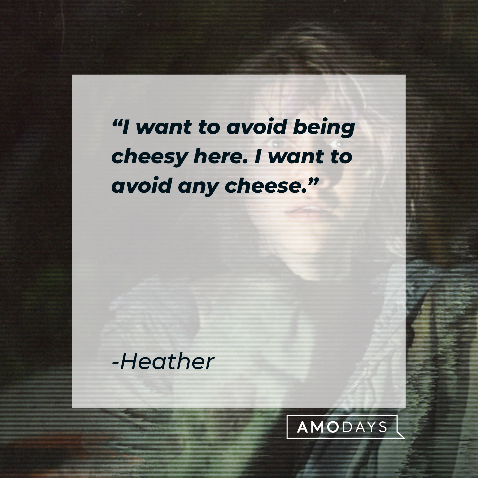 Heather's quote: “I want to avoid being cheesy here. I want to avoid any cheese.” | Source: facebook.com/blairwitchmovie