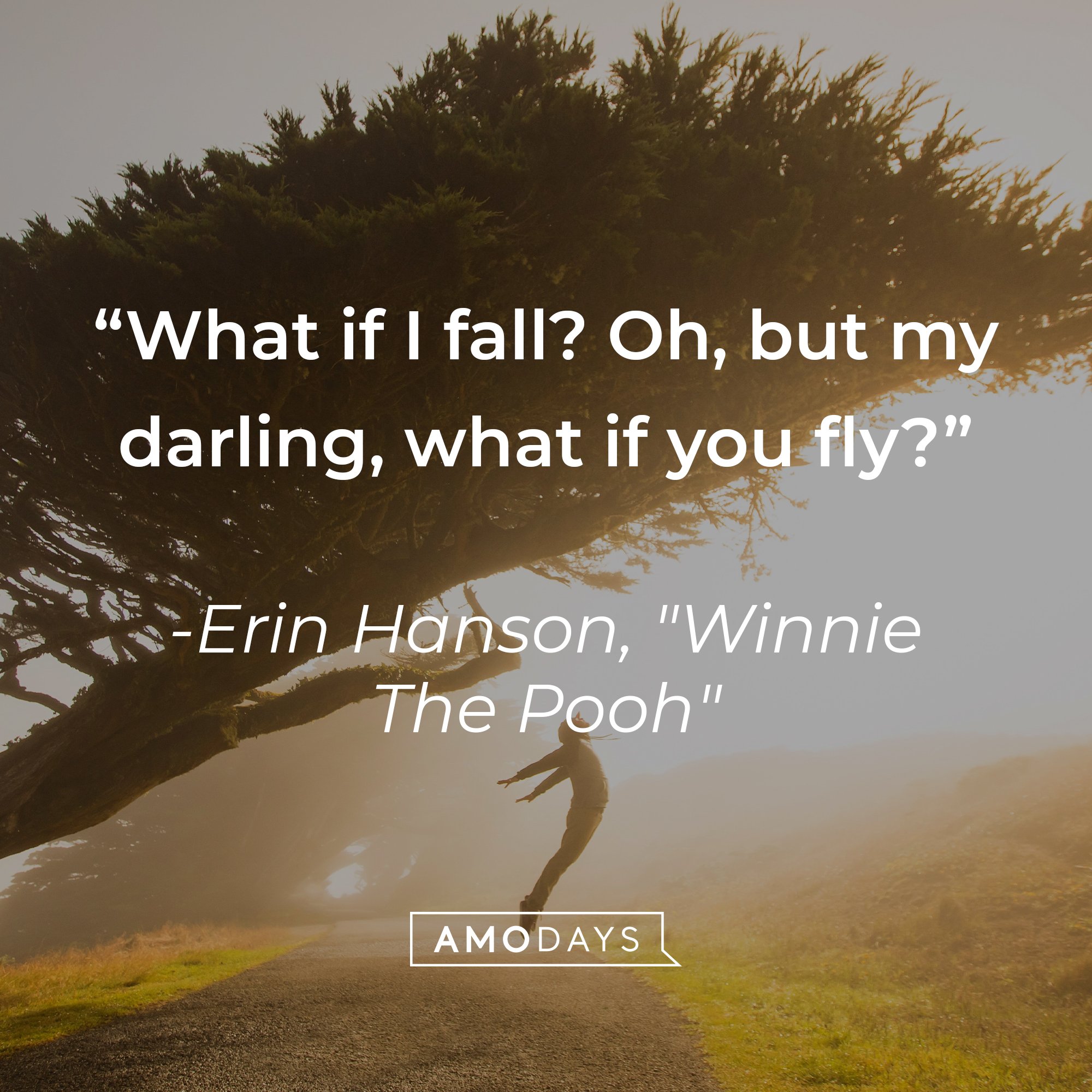 Erin Hanson's "Winnie the Pooh" quote: "What if I fall? Oh, but my darling, what if you fly?" | Image: AmoDays