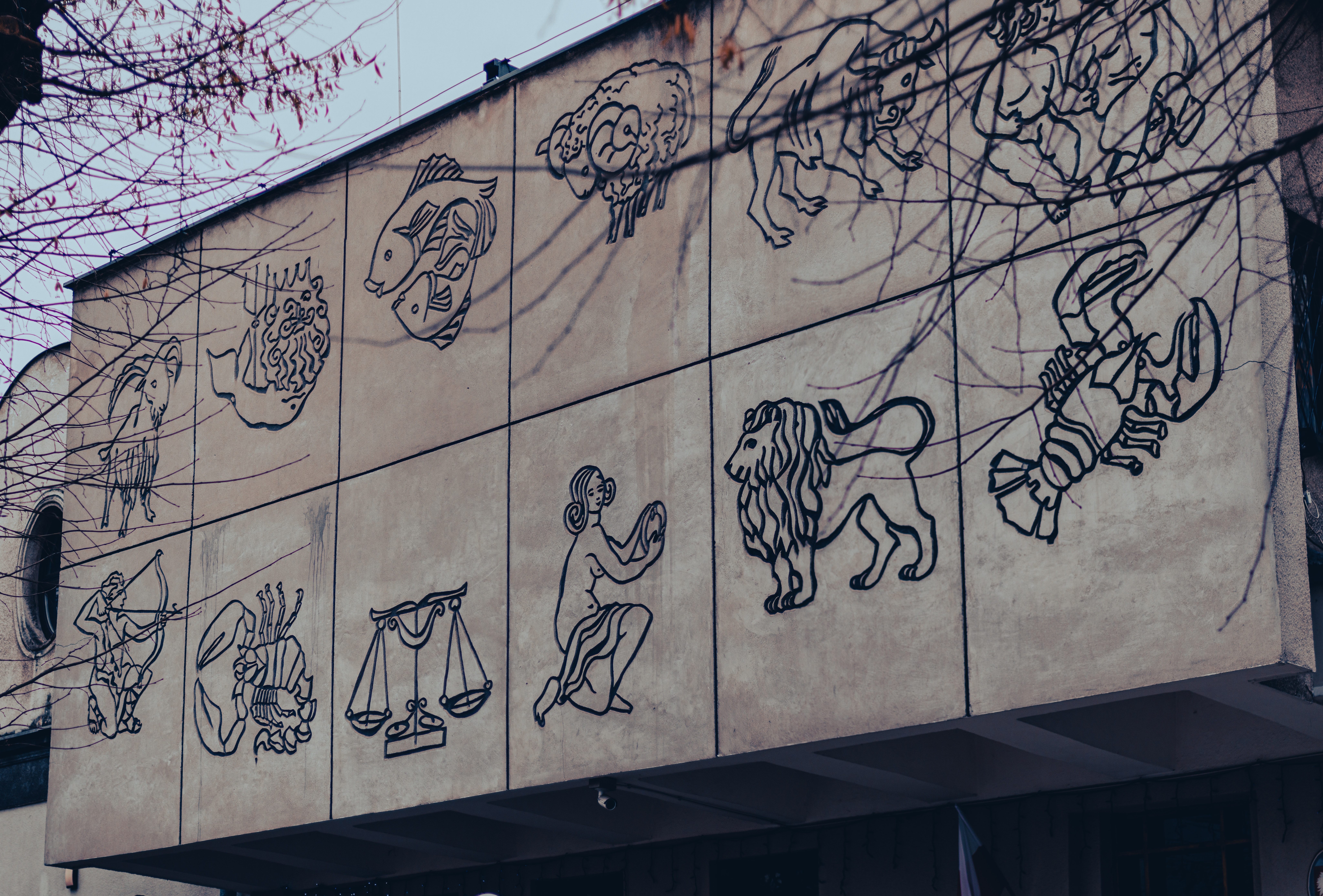 Pictures of the Zodiac signs on a wall. │Source: Pexels