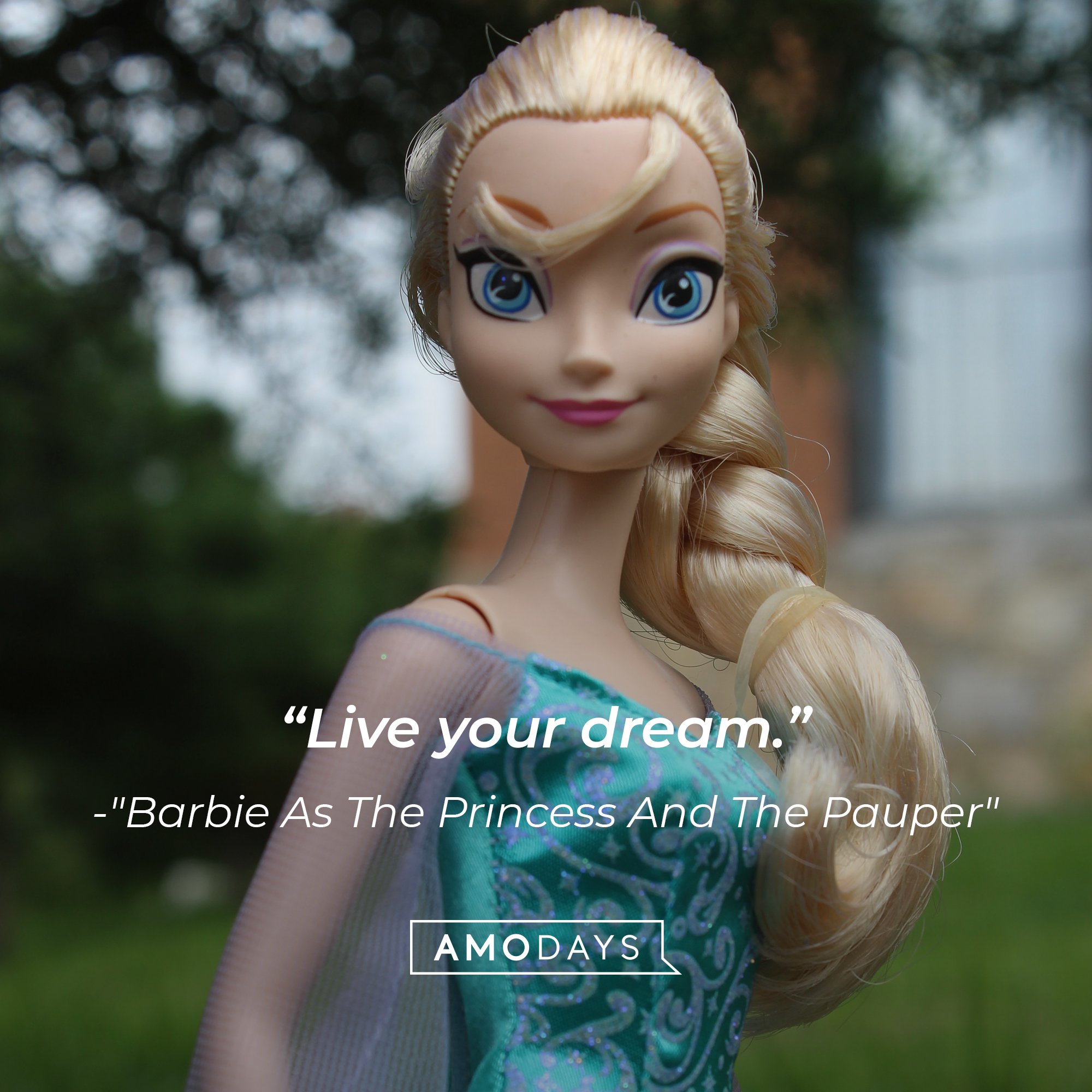 "Barbie As The Princess And The Pauper's" quote: "Live your dream." | Image: AmoDays