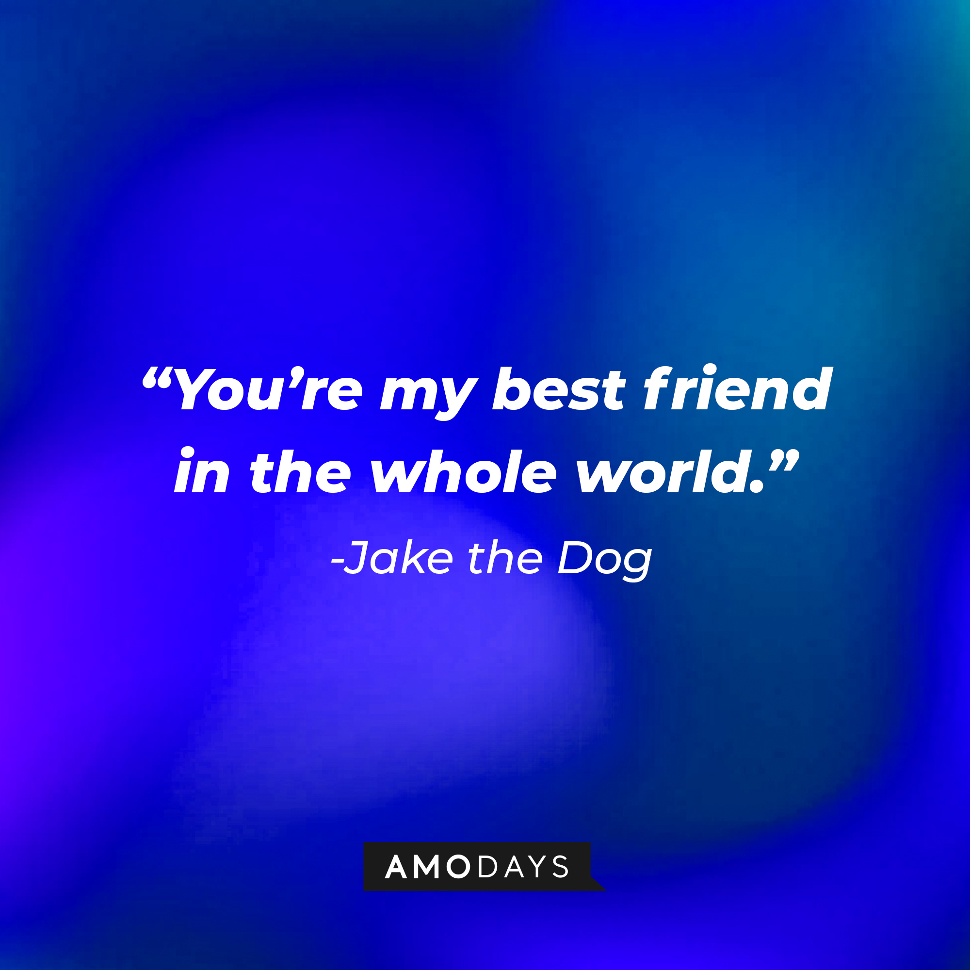 Jake the Dog’s quote: “You’re my best friend in the whole world.”  | Source: AmoDays