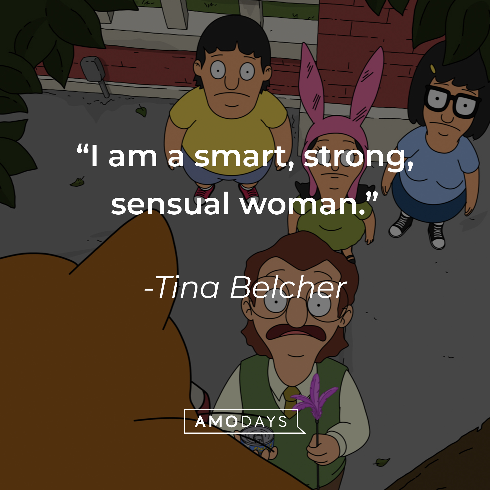 An Image of Tina Belcher and other characters from “Bob’s Burgers” with her quote: “I am a smart, strong, sensual woman.” | Source: Facebook.com/BobsBurgers
