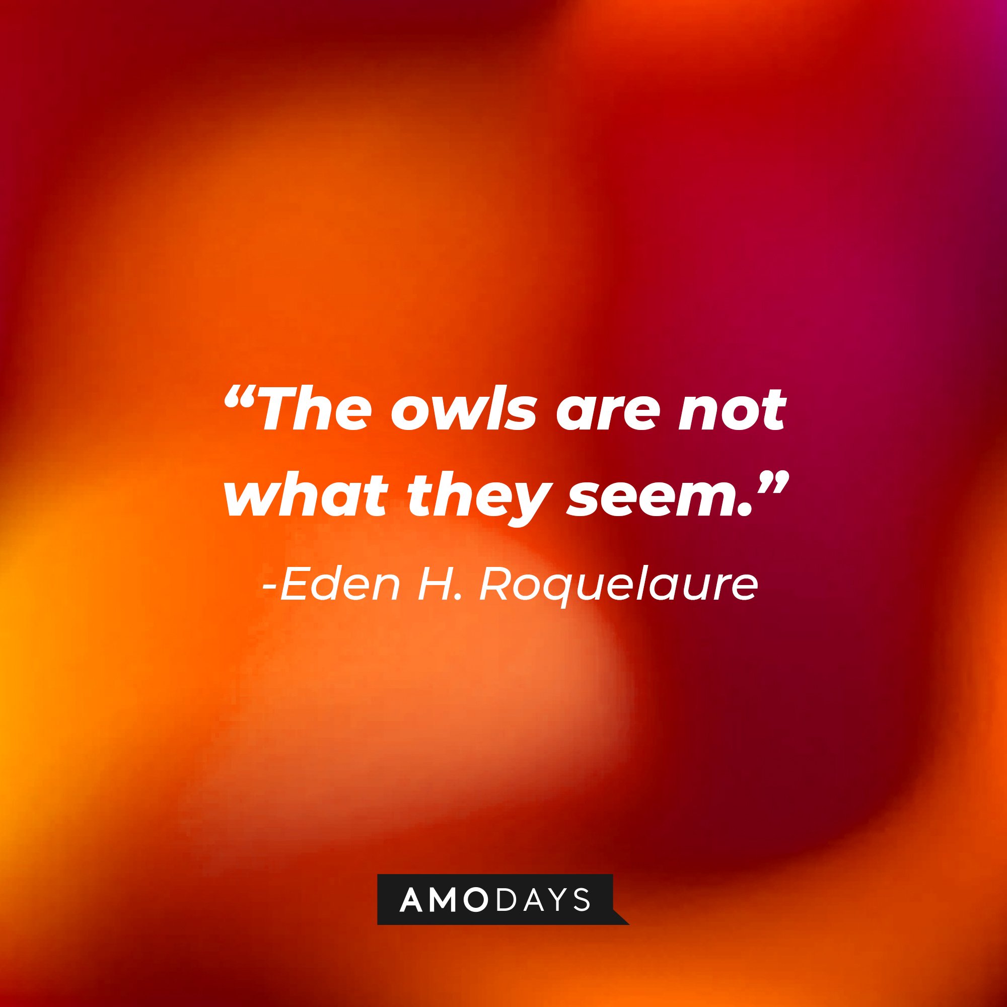 Eden H. Roquelaure’s quote: "The owls are not what they seem." | Image: AmoDays