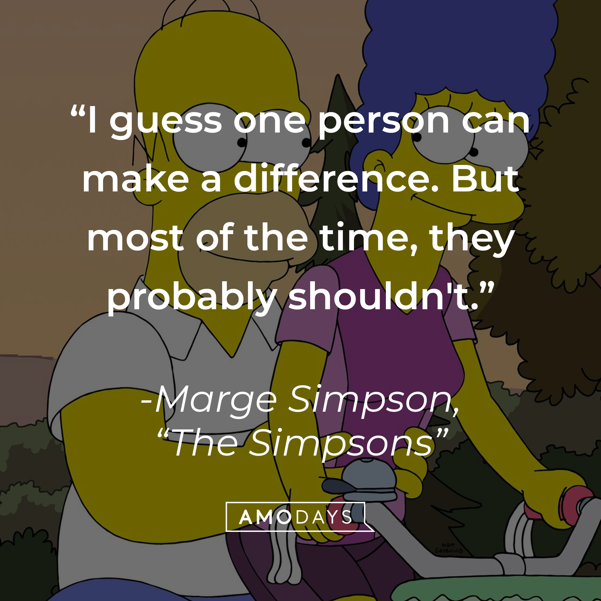 Marge Simpson's quote: "I guess one person can make a difference. But most of the time, they probably shouldn't." | Image: facebook.com/TheSimpsons
