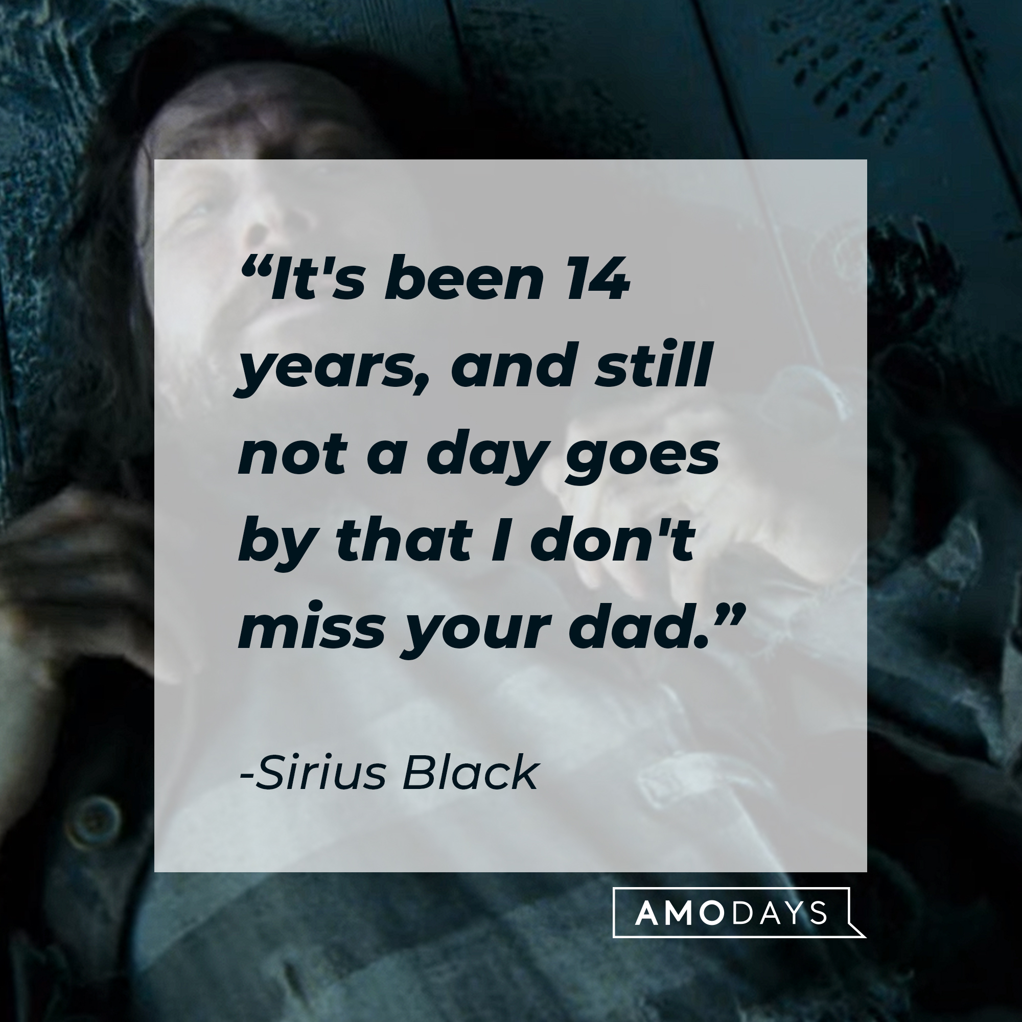 Sirius Black's quote: "It's been 14 years, and still not a day goes by that I don't miss your dad." | Source: YouTube/harrypotter