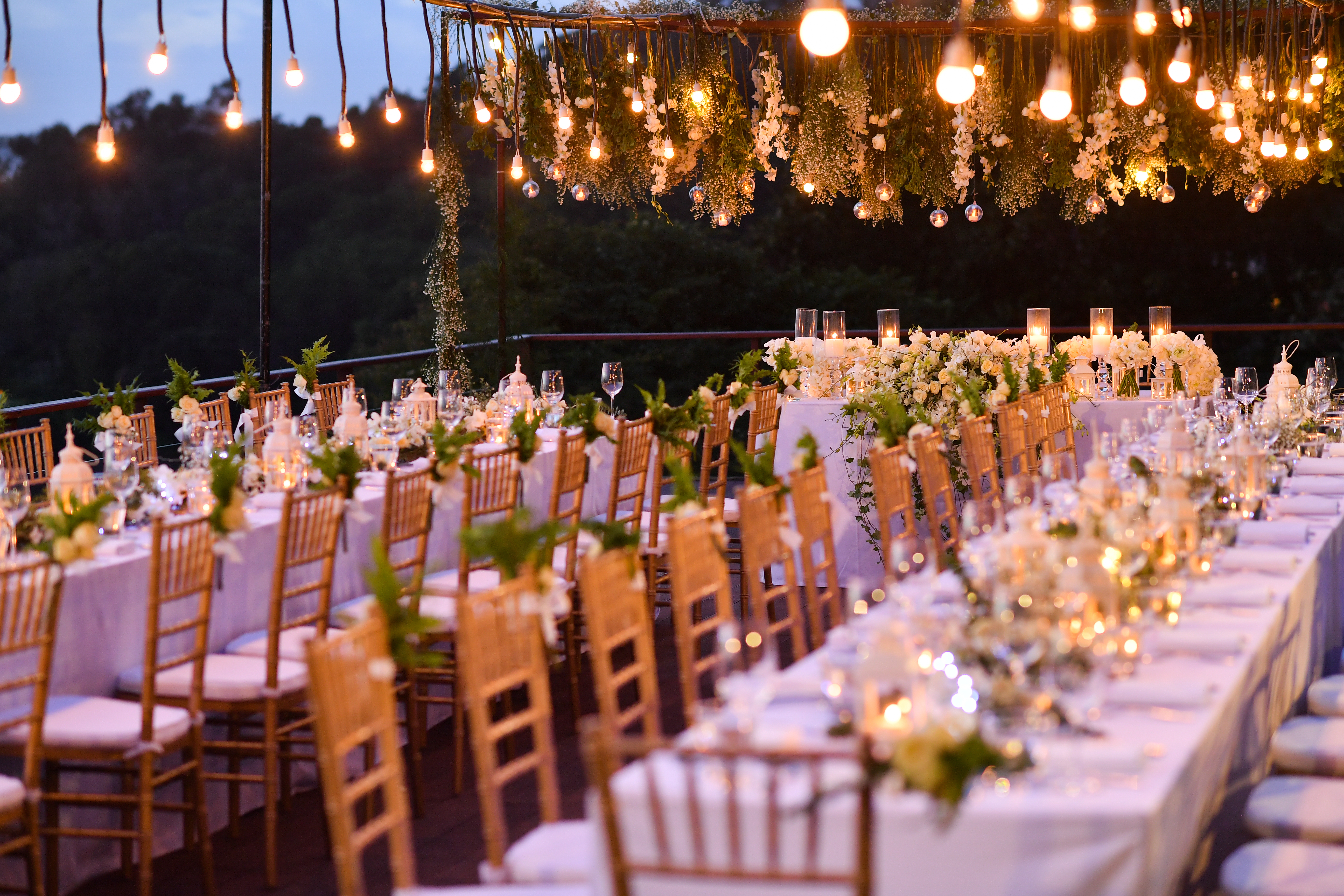 Montaje de una cena de recepción | Fuente: Shutterstock