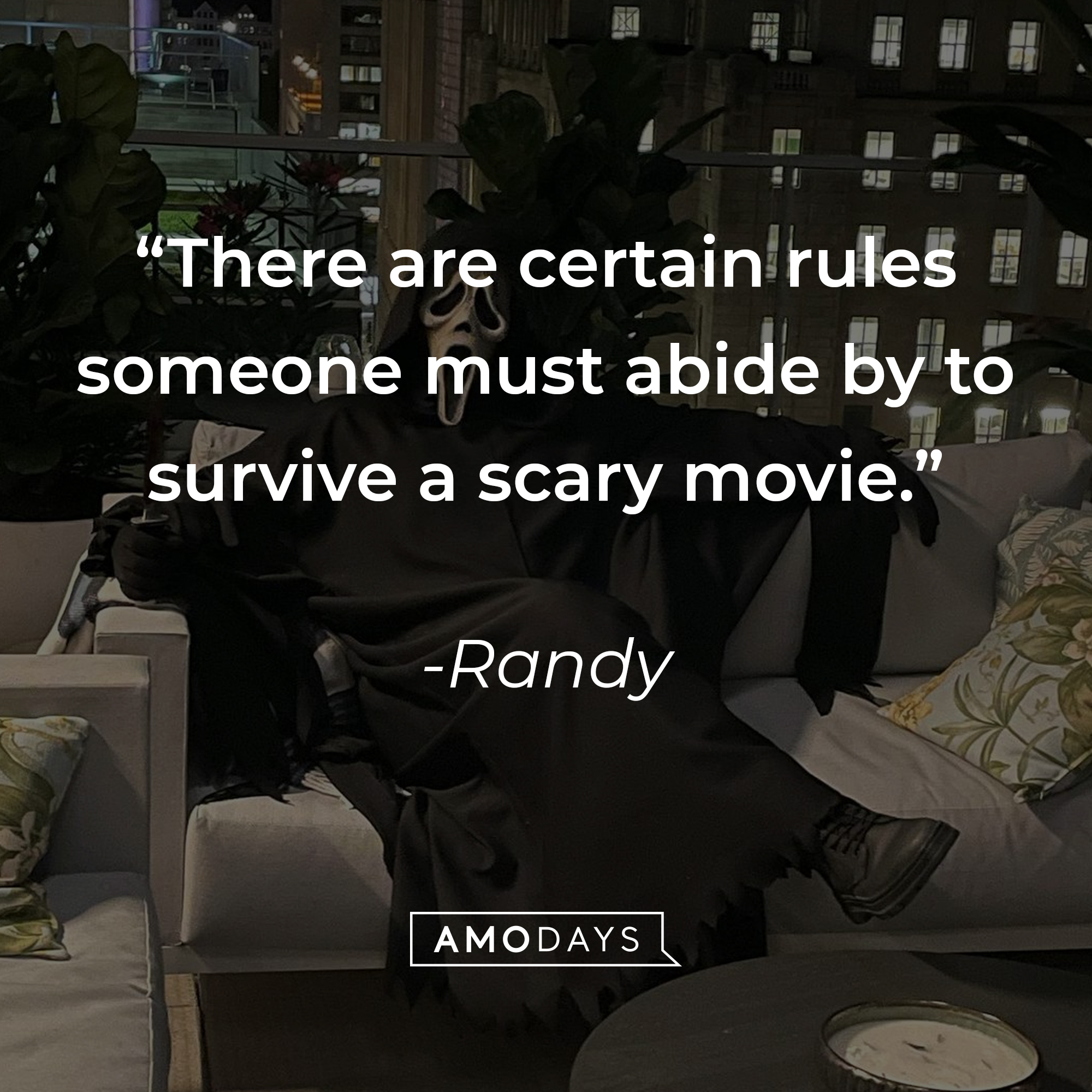 Ghostface with the quote, "There are certain rules someone must abide by to survive a scary movie." | Source: Facebook/ScreamMovies