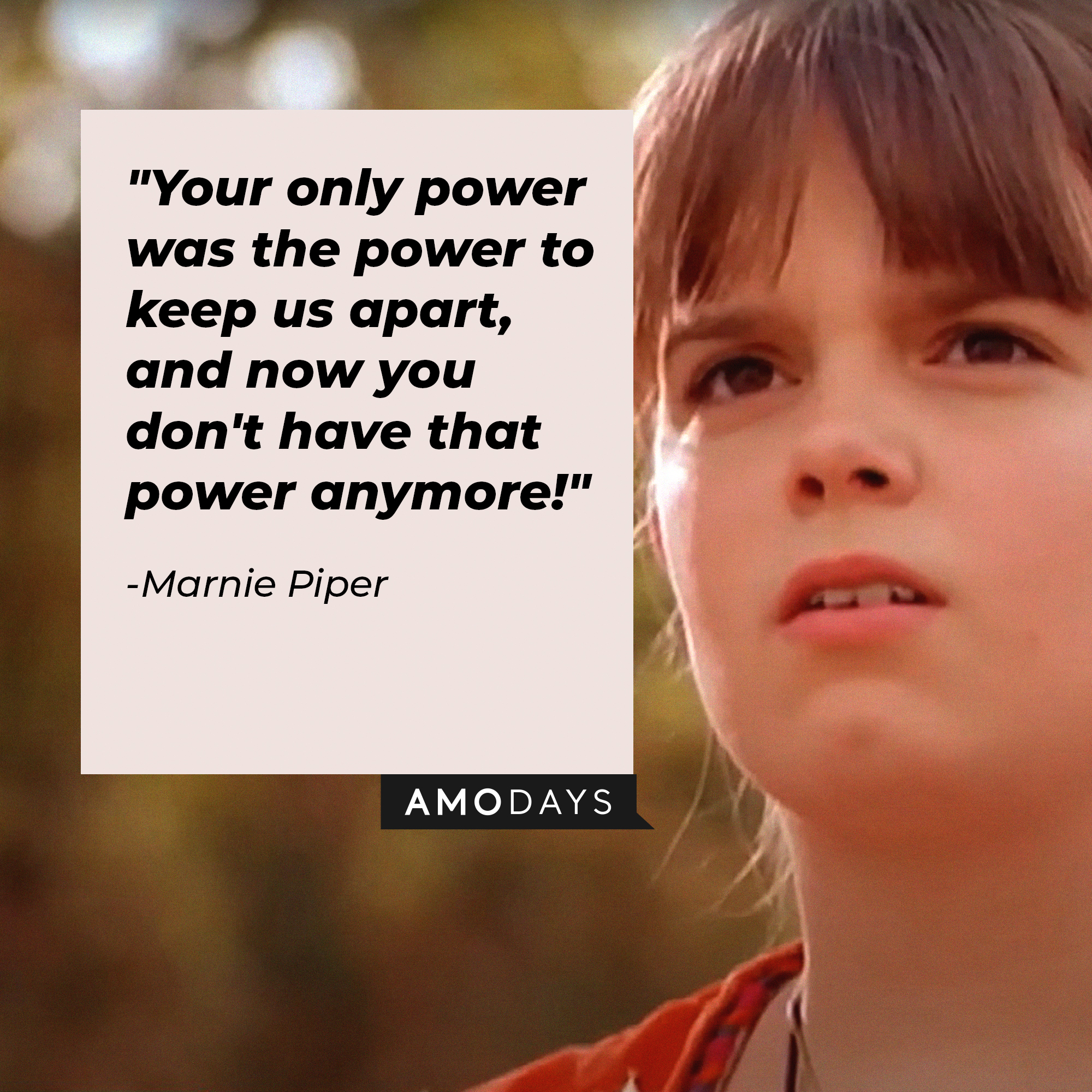 Marnie Piper's quote: "Your only power was the power to keep us apart, and now you don't have that power anymore!" | Source: Youtube.com/disneychannel