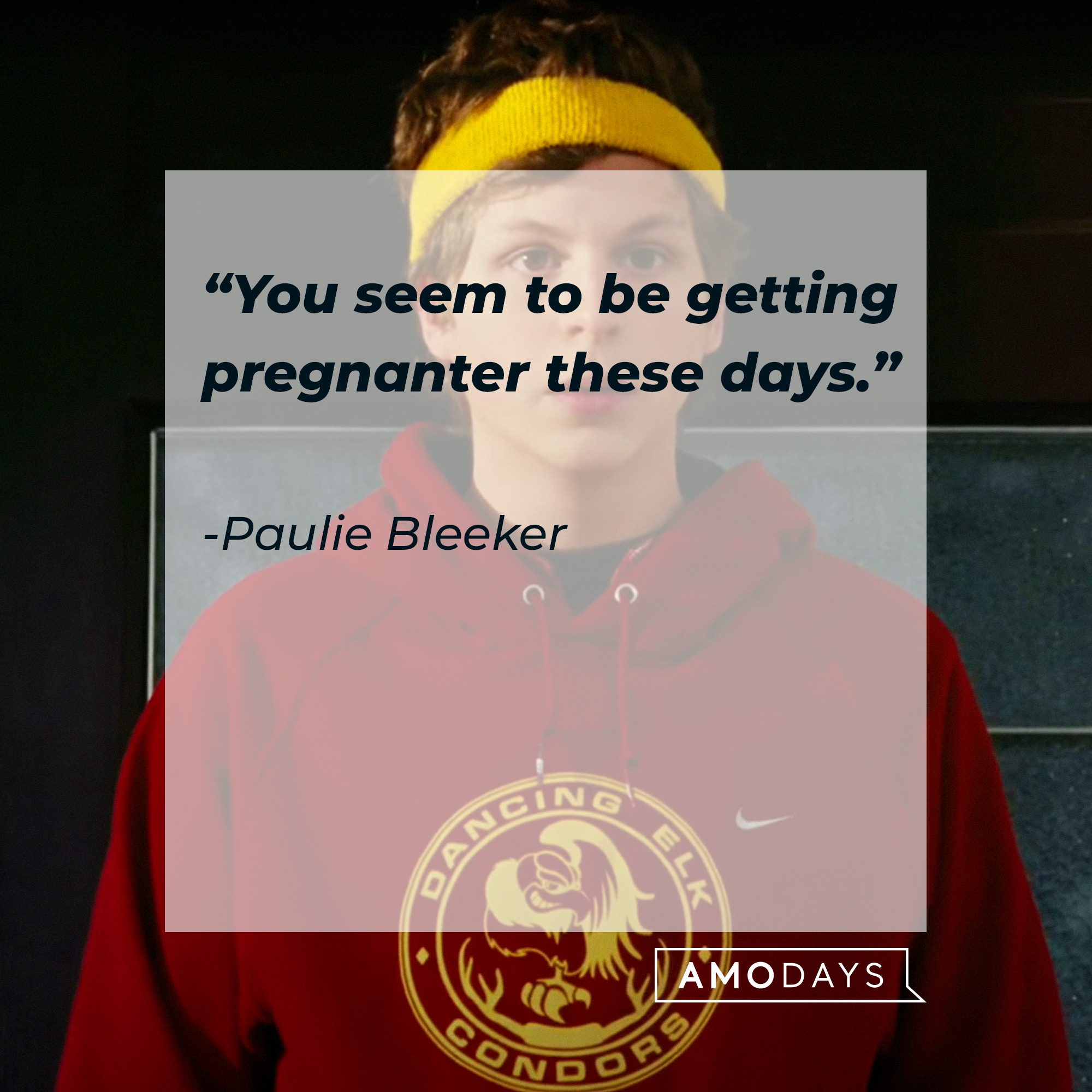 Paulie Bleeker, with his quote: “You seem to be getting pregnanter these days.” | Source: Facebook.com/JunoTheMovie