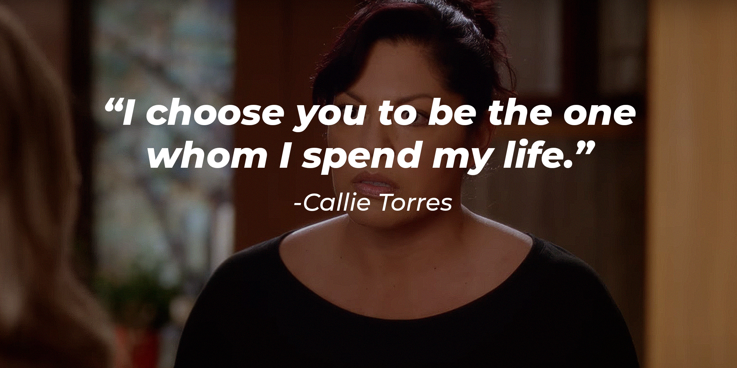 Callie Torres with her quote: "I choose you to be the one whom I spend my life." | Source: youtube.com/ABCNetwork