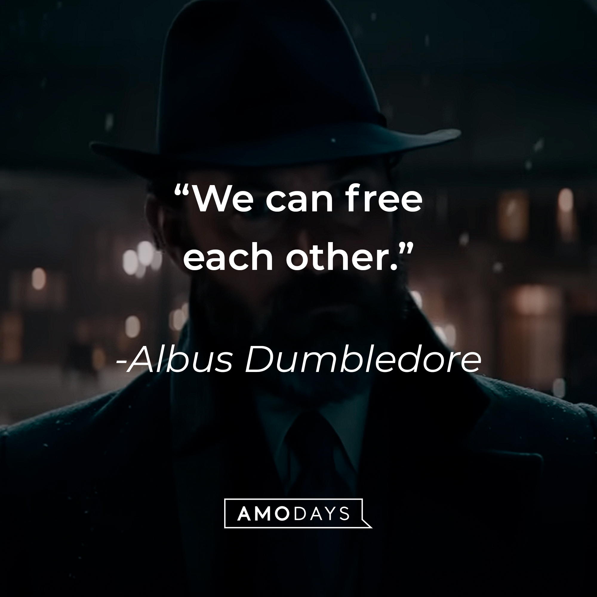Albus Dumbledore, with his quote: "We can free each other." | Source: Youtube.com/WarnerBrosPictures