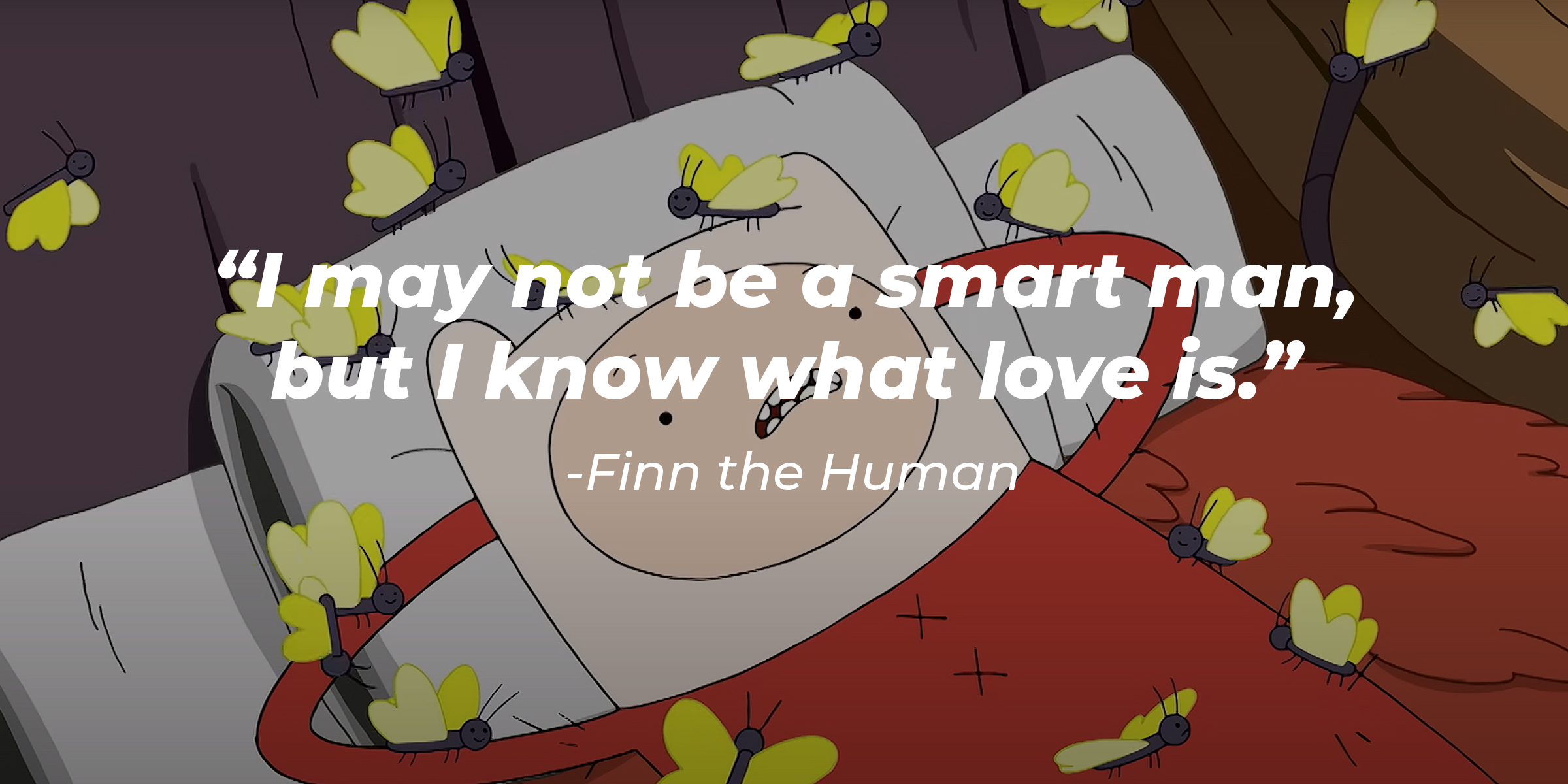 An image of Finn the Human, with his quote: "I may not be a smart man, but I know what love is.” | Source: Facebook.com/adventuretime