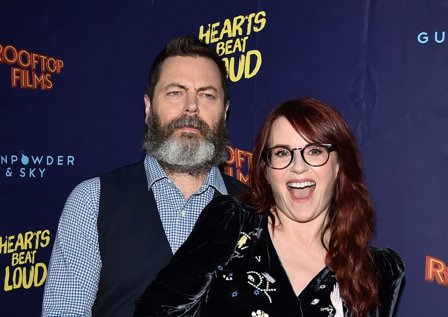 Nick Offerman and Megan Mullally attend the "Hearts Beat Loud" New York premiere at Pioneer Works on June 6, 2018, in New York City. | Source: Getty Images