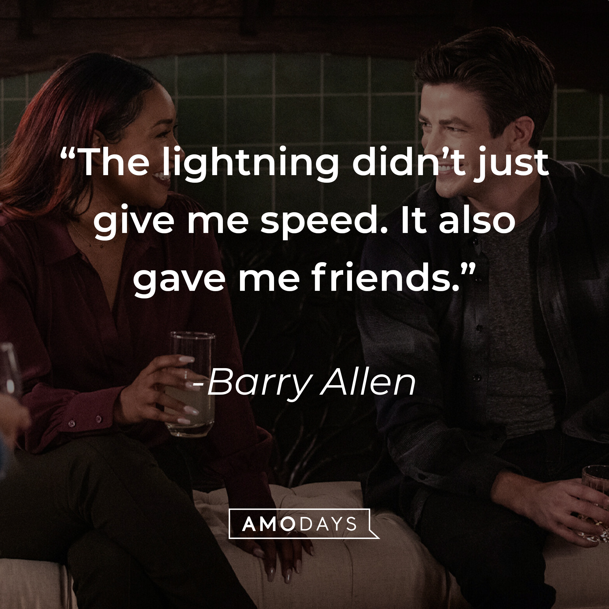 A photo from "The Flash" with the quote, "The lightning didn’t just give me speed. It also gave me friends." | Source: Facebook/CWThe Flash