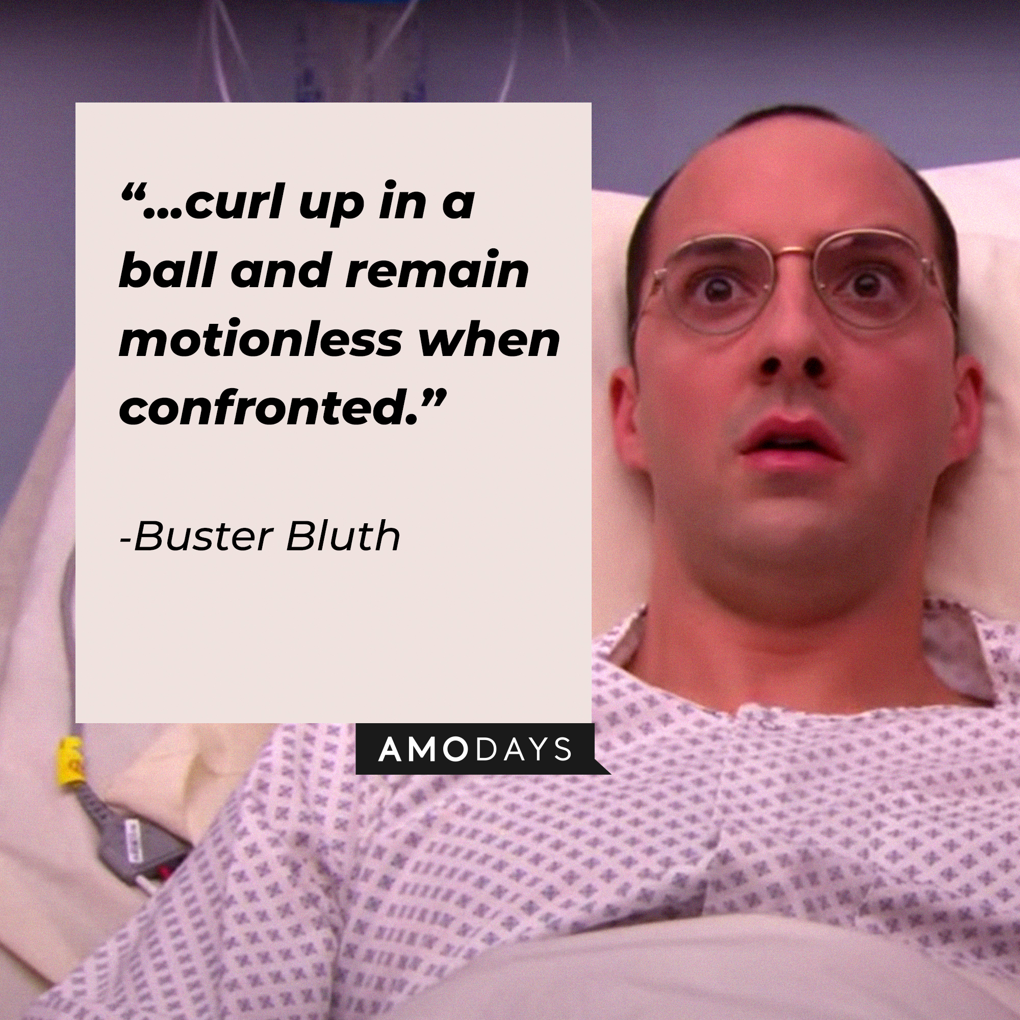 Buster Bluth, with his quote: “...curl up in a ball and remain motionless when confronted.” | Source: youtube.com/arresteddev