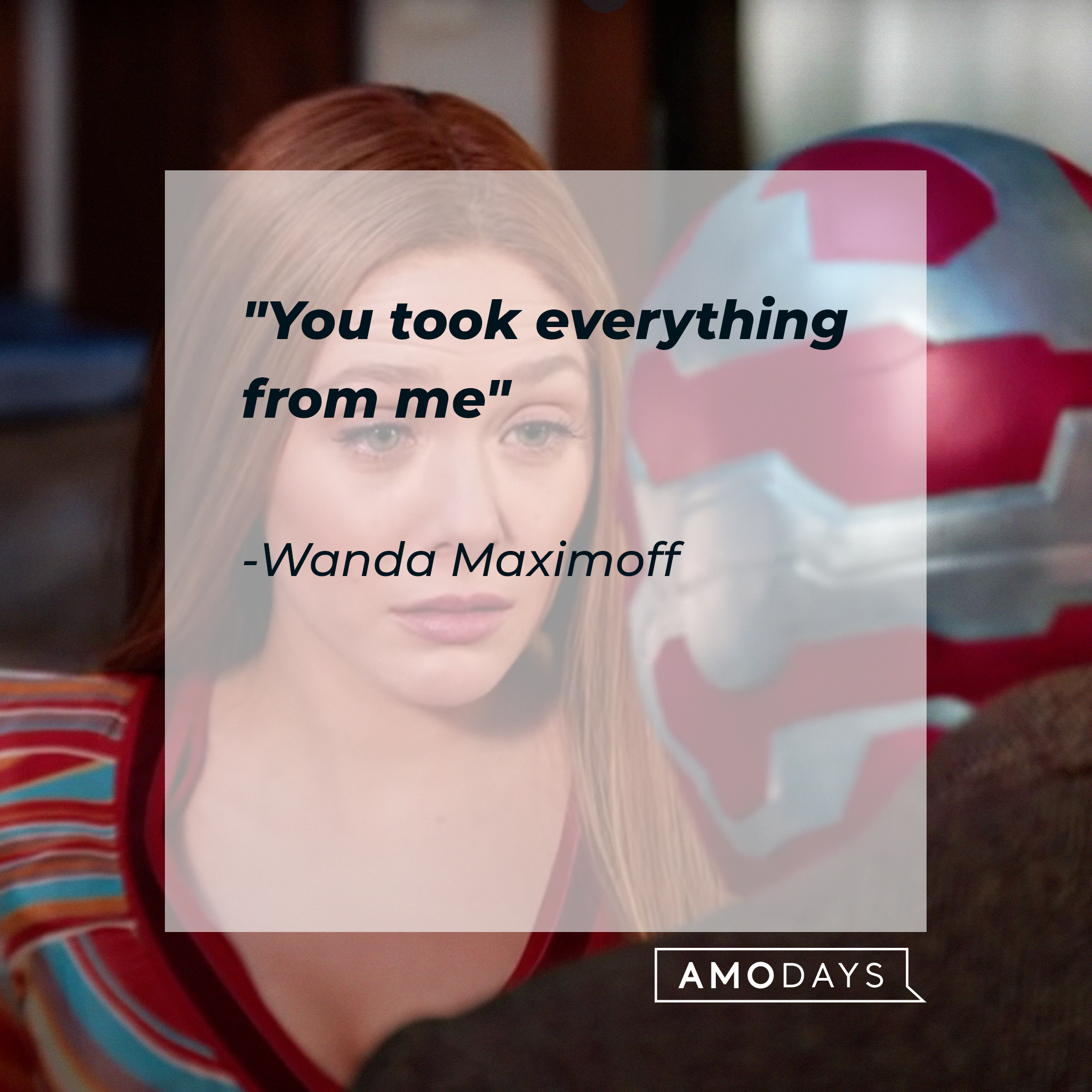 Wanda Maximoff's quote: "You took everything from me" | Source: Facebook/wandavisionofficial