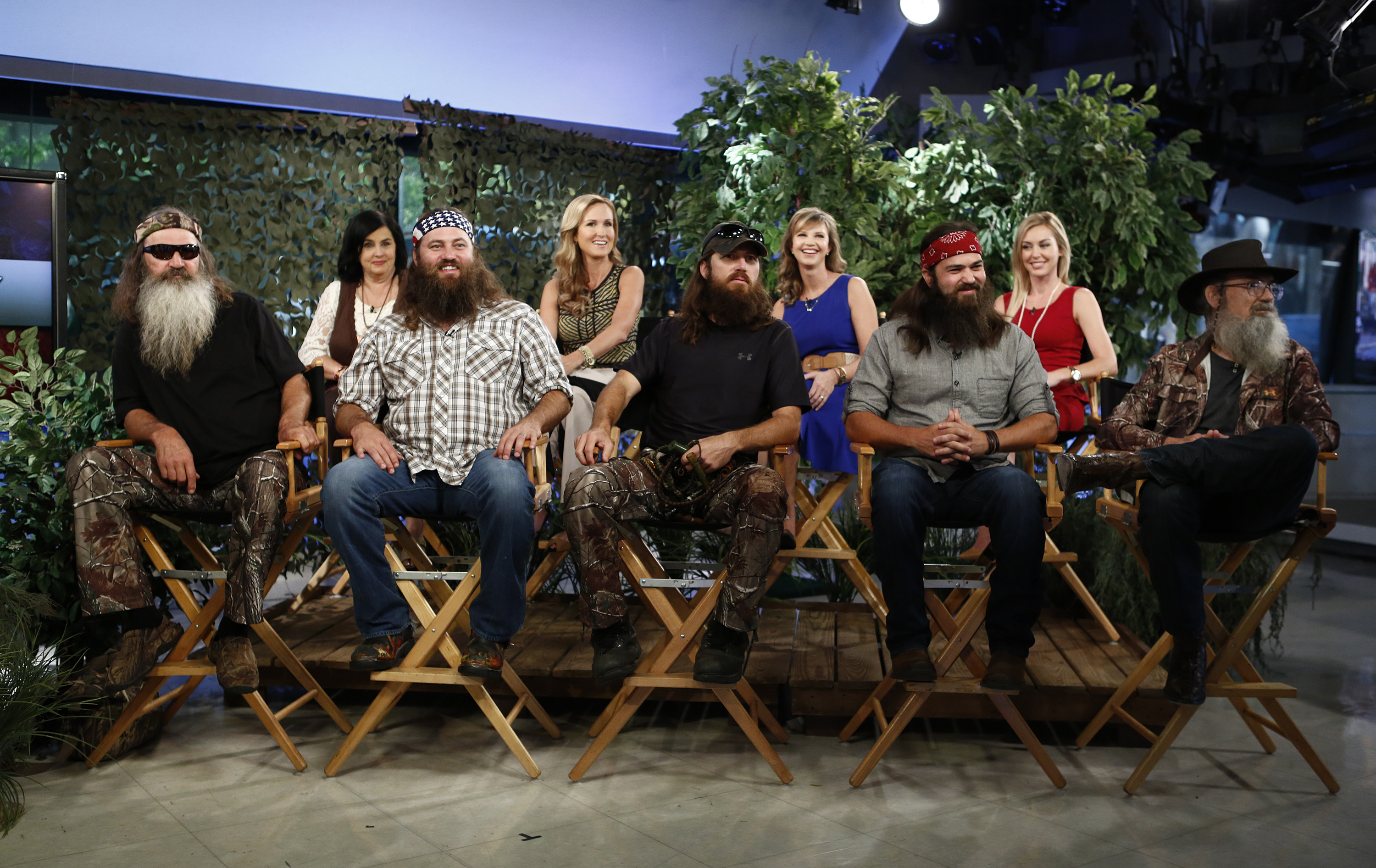 Phil, Jessica, Willie, Korie, Jase, Missy, Jep, Kay, and Si Robertson appear on NBC News' "Today" show, on August 14, 2013 | Source: Getty Images