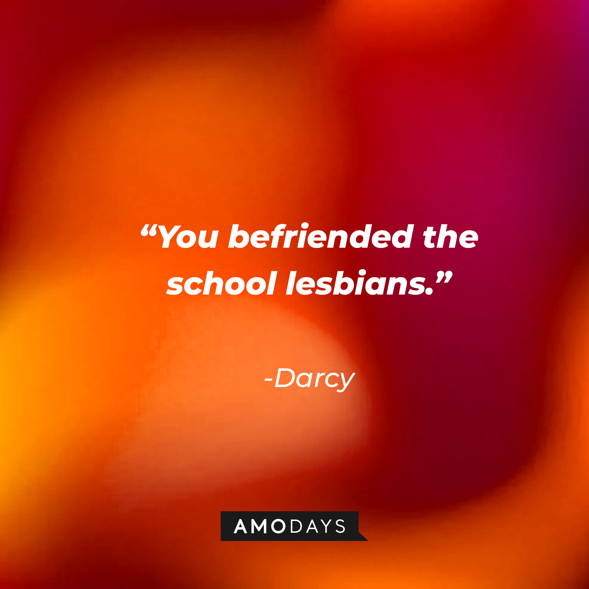 Darcy’s quote: “You befriended the school lesbians.”| Source: AmoDays