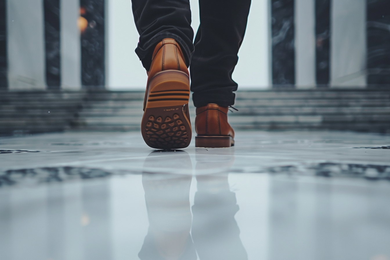 Zbliżenie mężczyzny idącego | Źródło: Midjourney