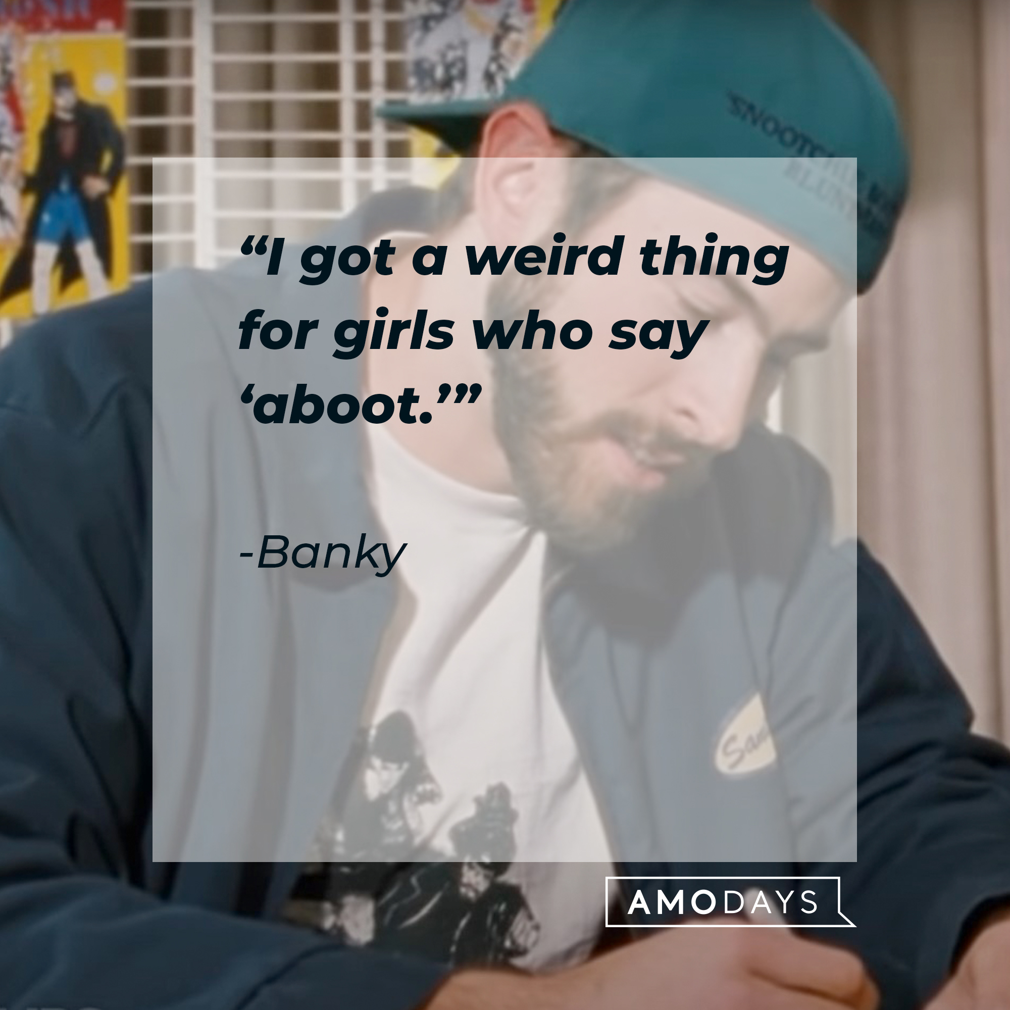 Banky, with his quote:“I got a weird thing for girls who say ‘aboot.’” | Source: facebook.com/ChasingAmyMovie