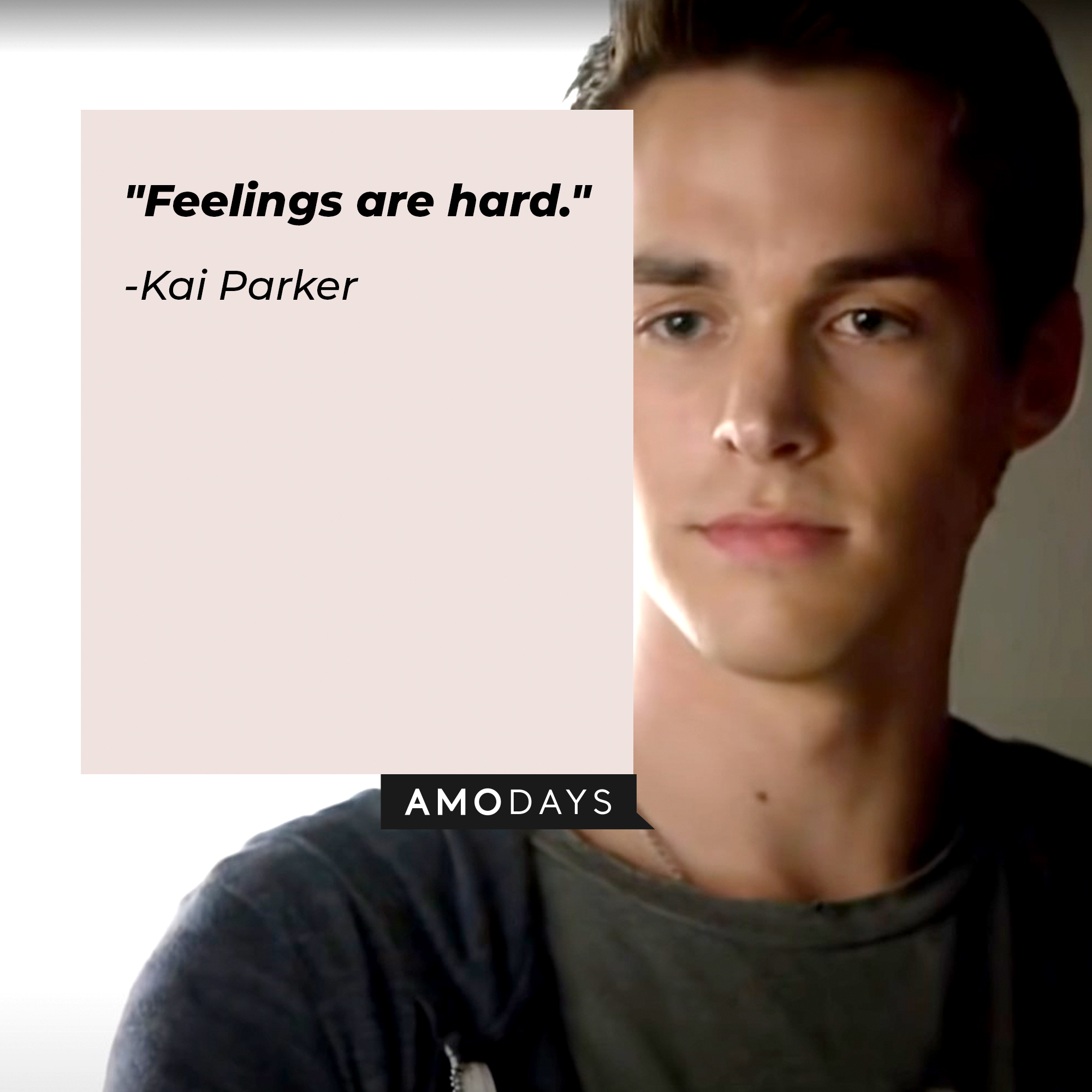 Kai Parker's quote: "Feelings are hard." | Source: Facebook.com/thevampirediaries