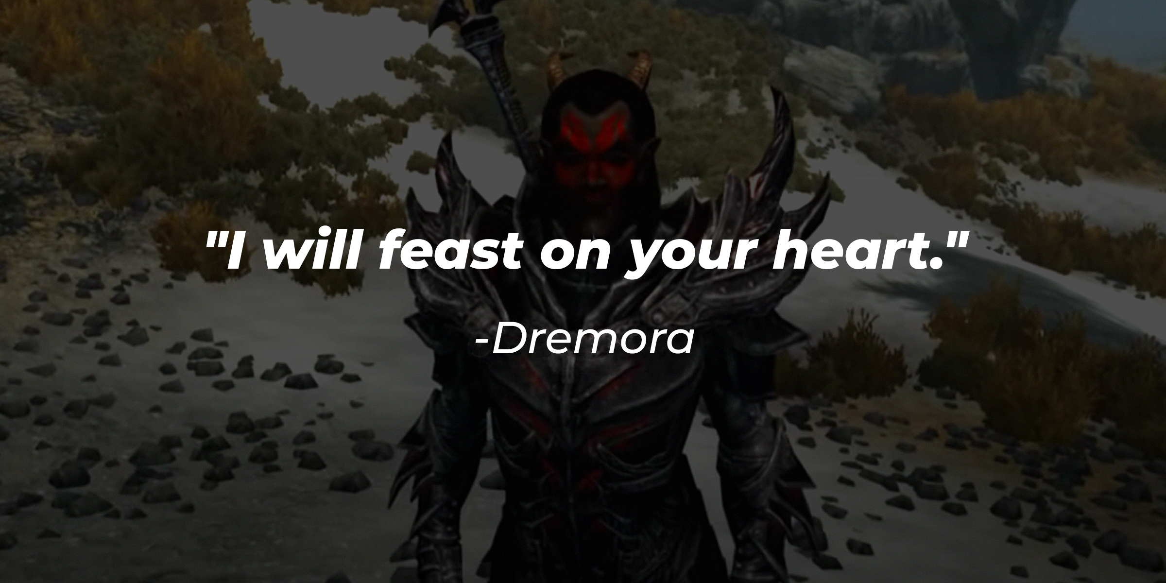 Demora's quote: "I will feast on your heart." | Source: Facebook/elderscrolls