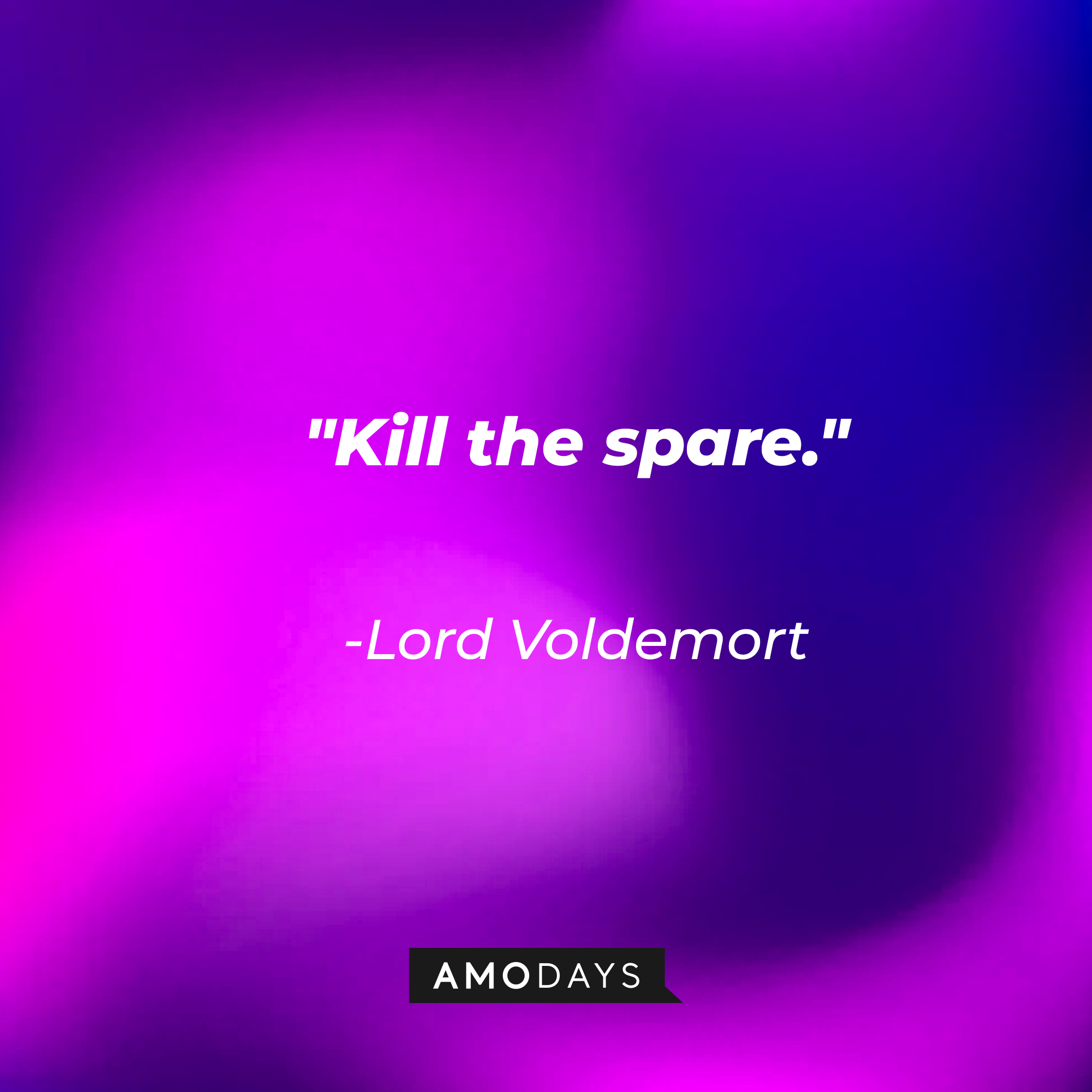 Lord Voldemort's quote: "Kill the spare." | Image: Amodays