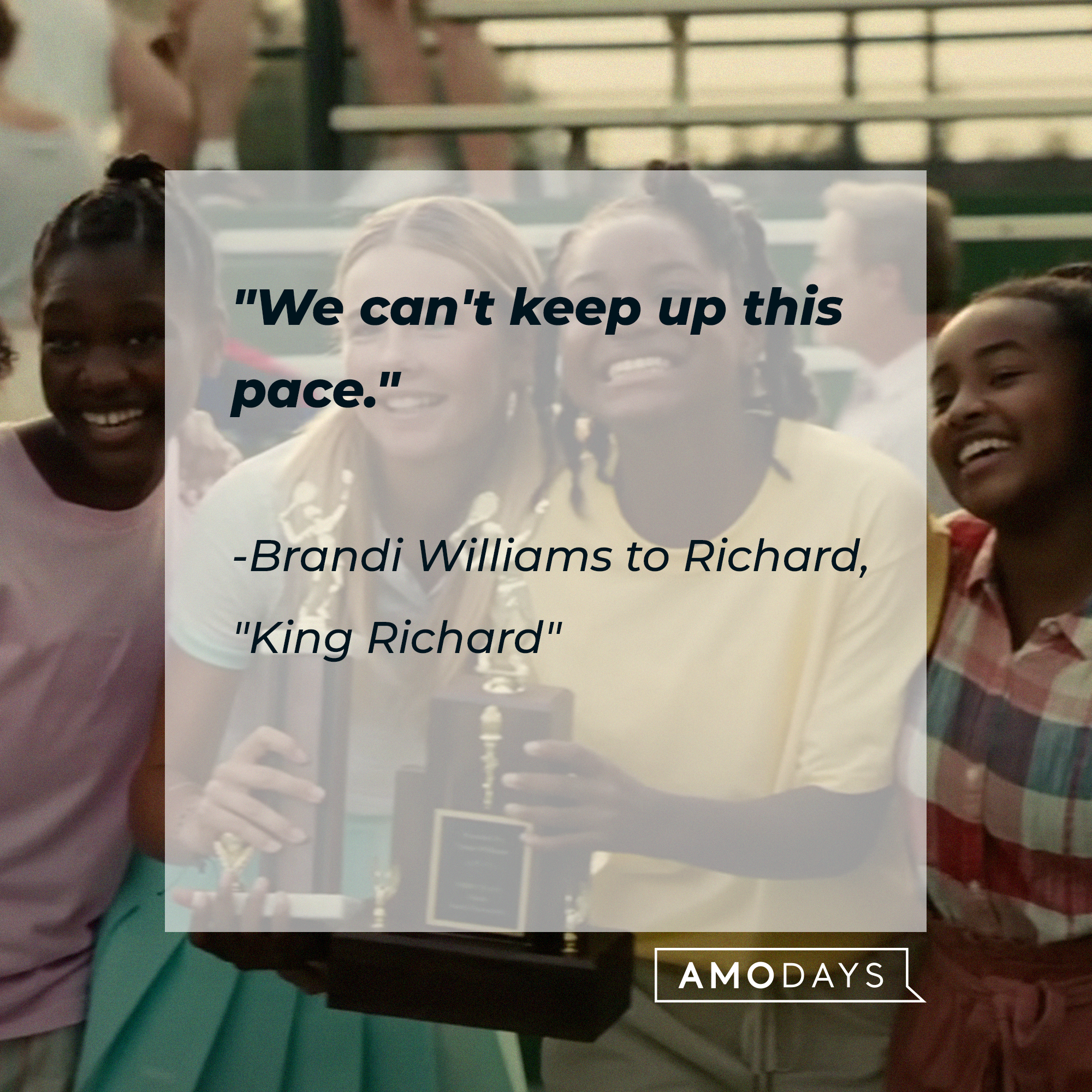 Brandi Williams‘ quote: "We can't keep up this pace." | Image: youtube.com/WarnerBrosPictures