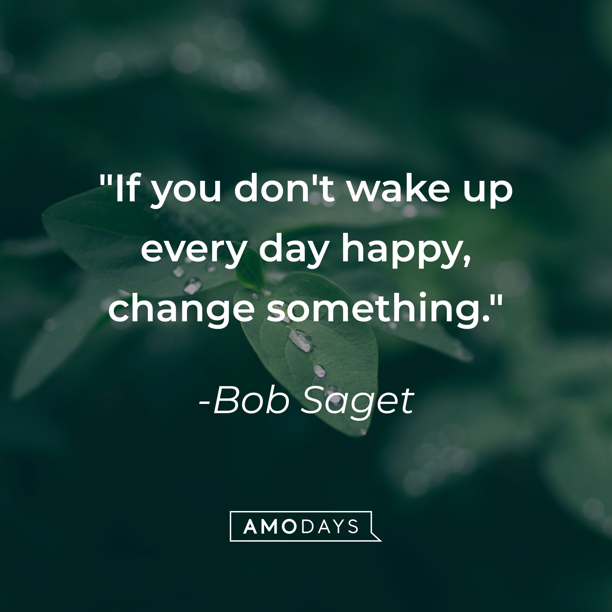  Bob Saget’s quote: "If you don't wake up every day happy, change something." | Image: AmoDays