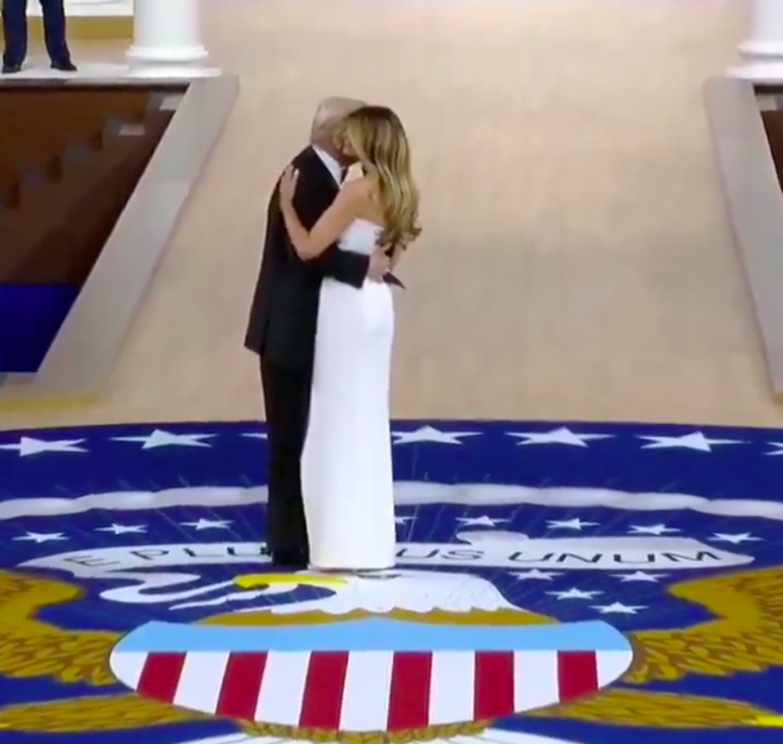 Donald and Melania Trump swaying to the music during their dance. | Source: X/@Breaking911