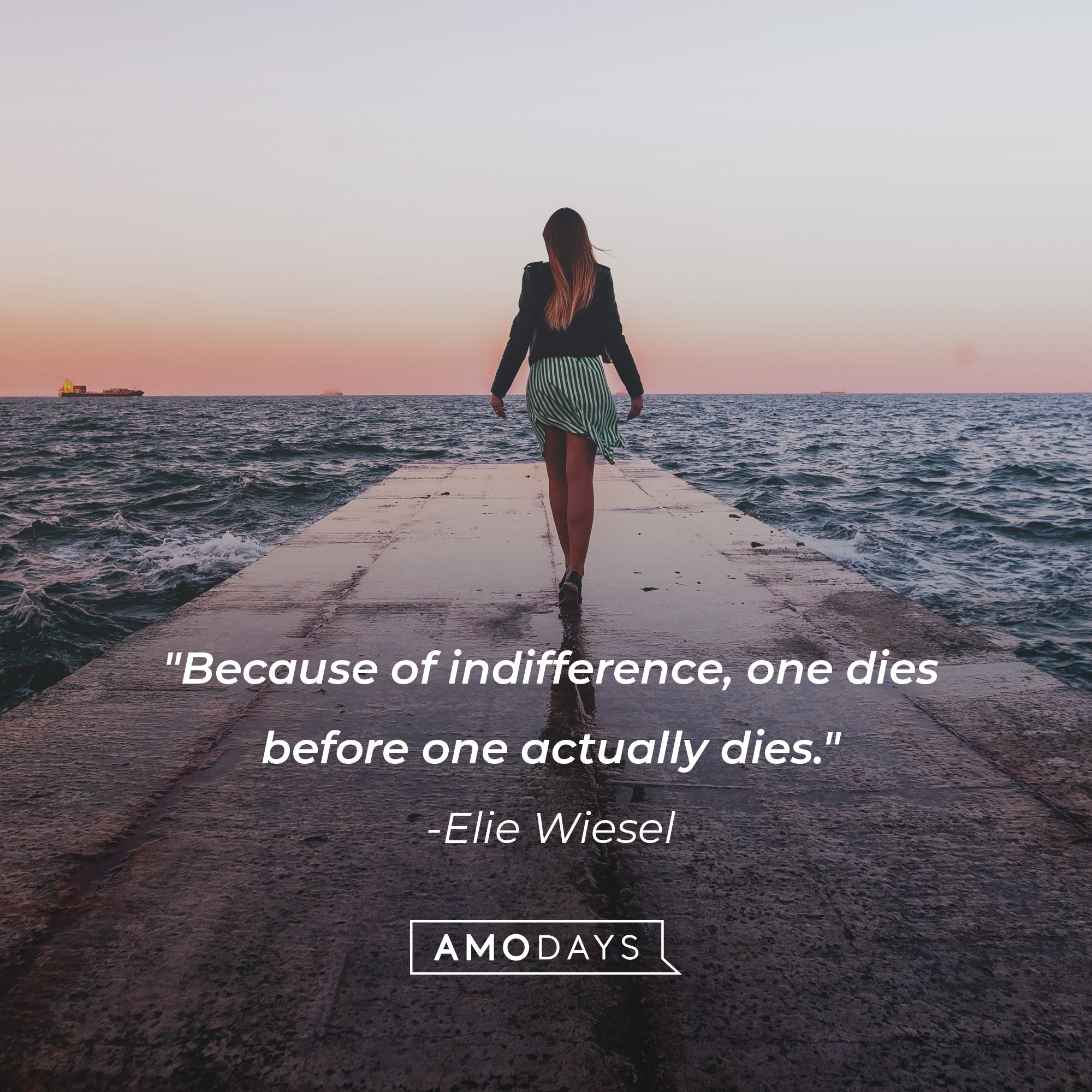 Elie Wiesel's quote: "Because of indifference, one dies before one actually dies." | Image: AmoDays