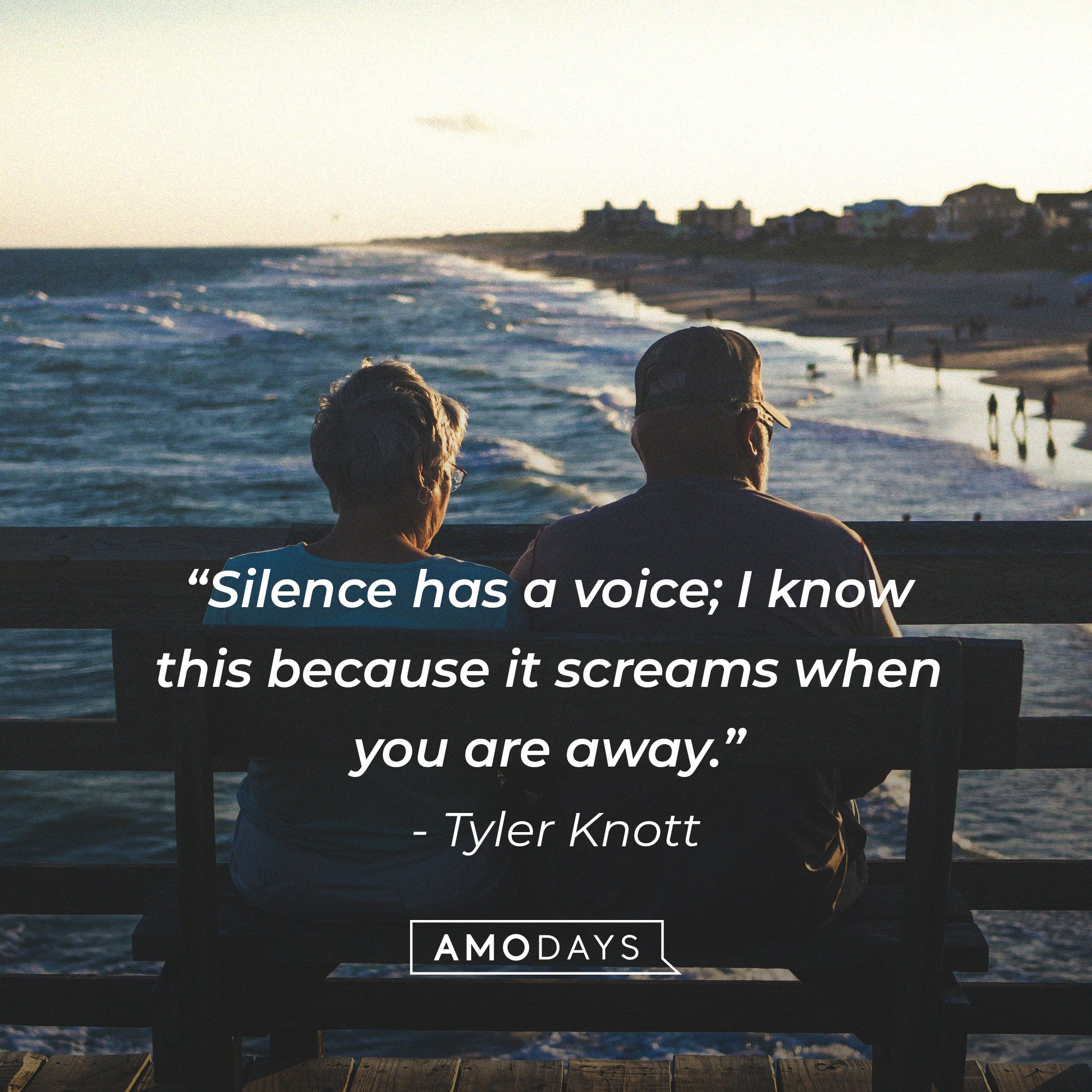 Tyler Knott's quote: “Silence has a voice; I know this because it screams when you are away.” | Image: AmoDays