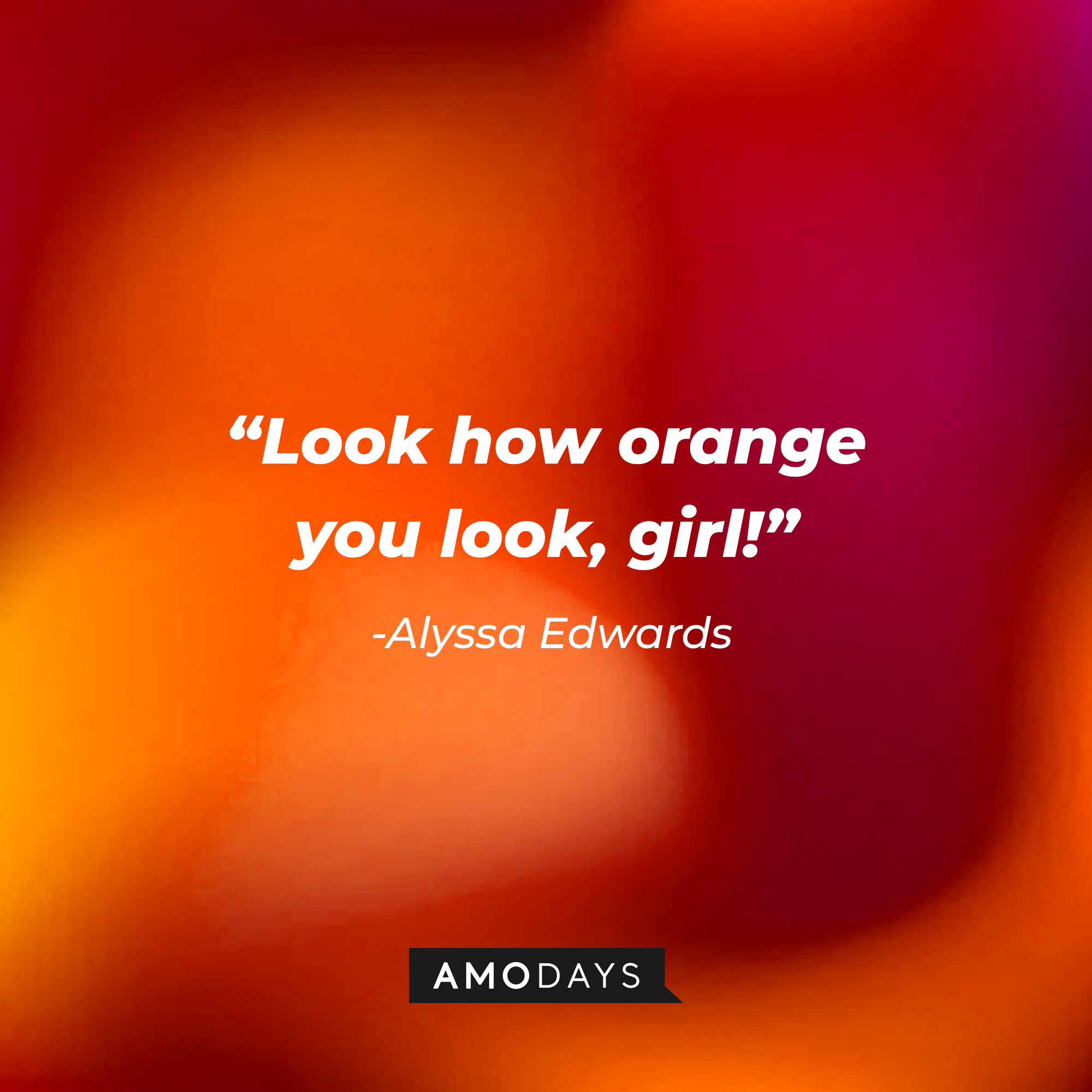 Alyssa Edwards’ quote: "Look how orange you look, girl!" |  Source: AmoDays