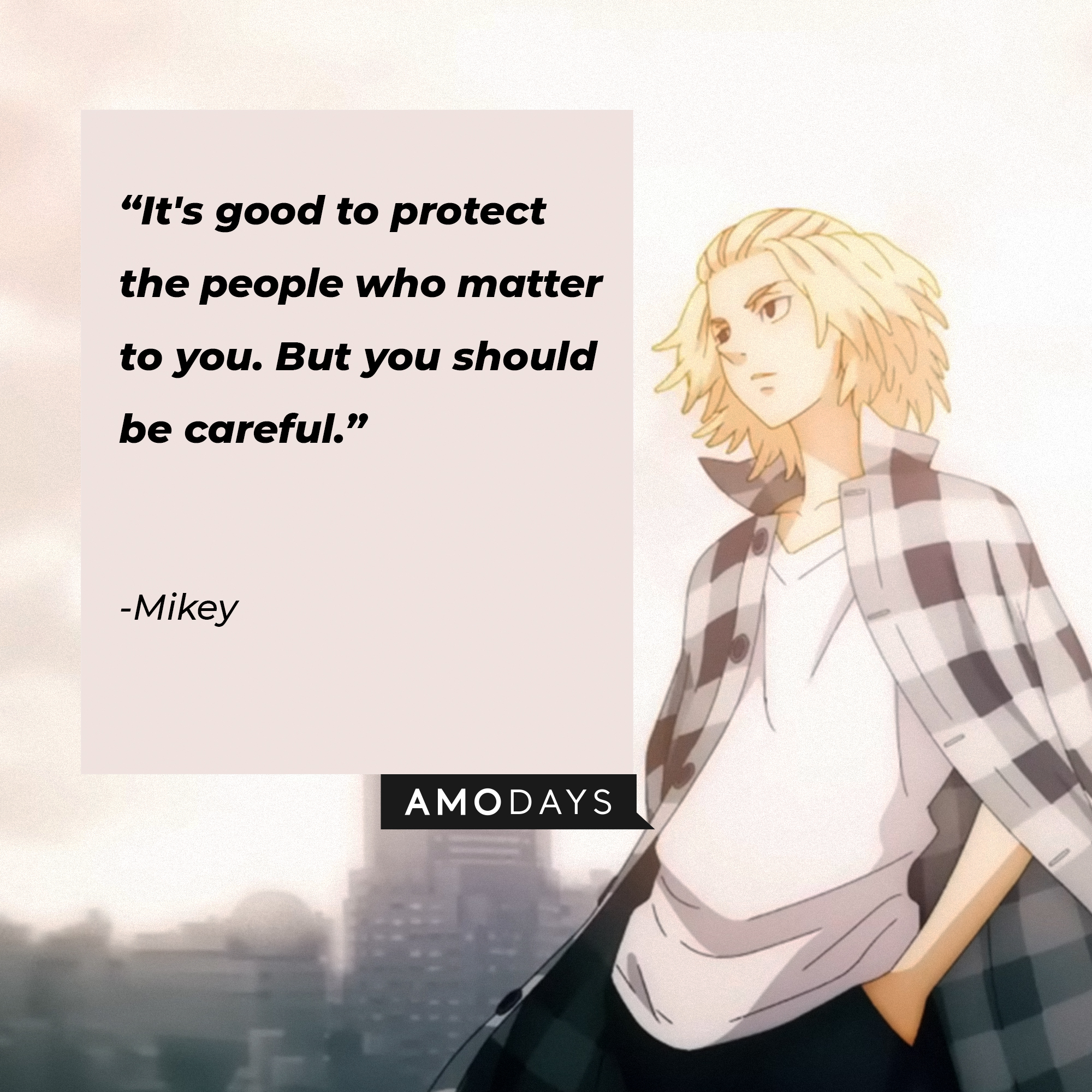 Mikey's quote: "It's good to protect the people who matter to you. But you should be careful." | Source: Youtube.com/Crunchyroll Collection