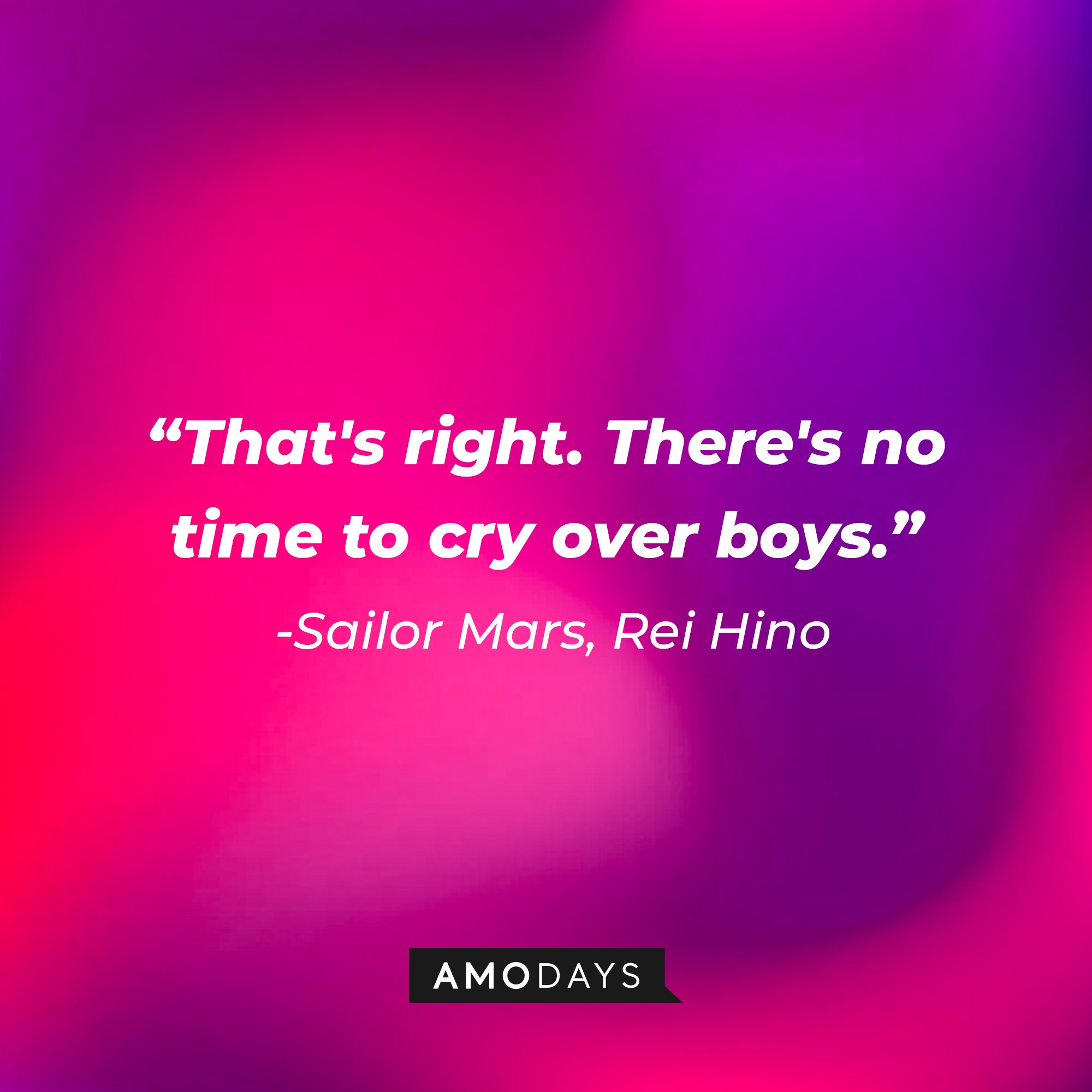 Sailor Mars/Rei Hino’s quote: "That's right. There's no time to cry over boys."  | Image: Amodays