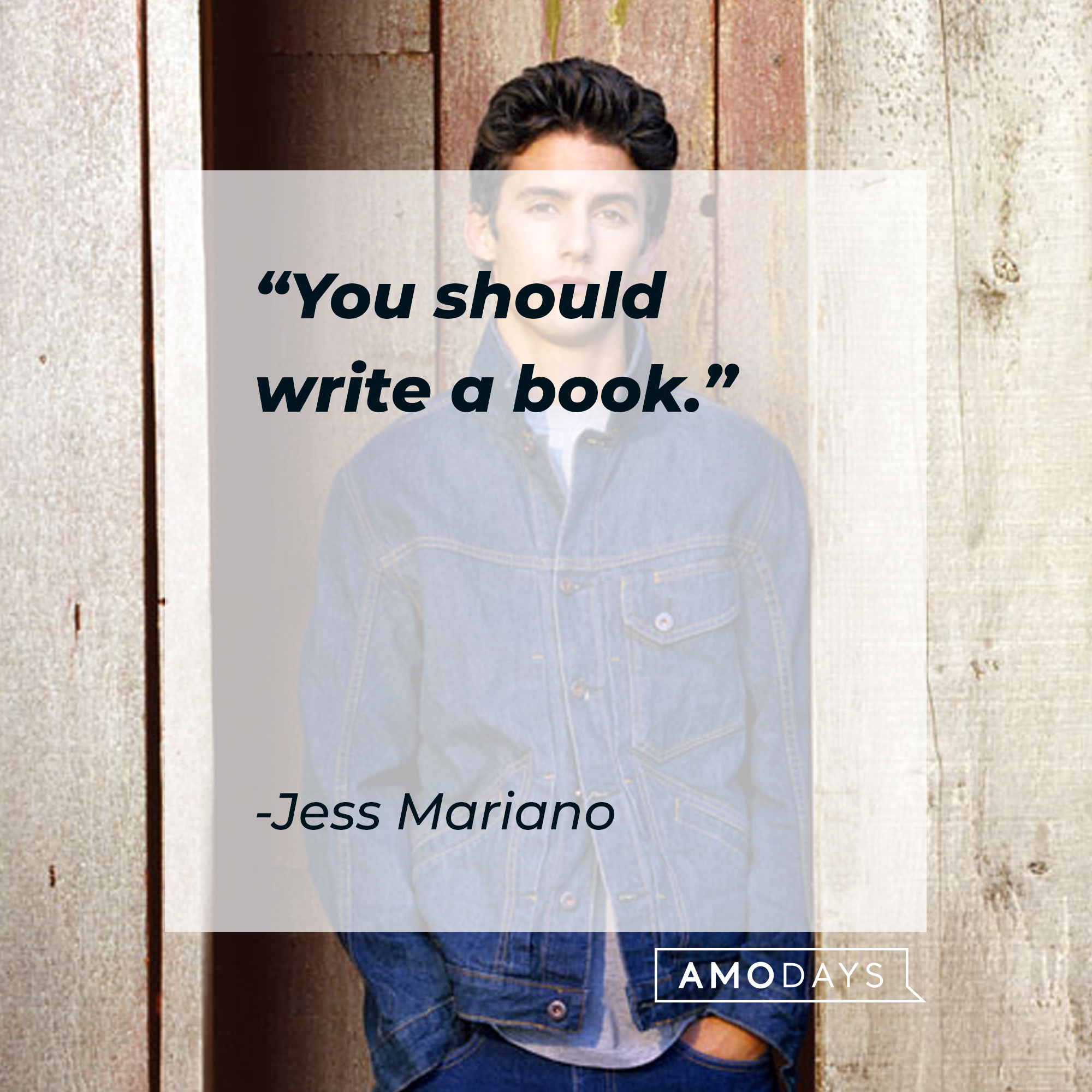 Jess Mariano, with his quote:  "You should write a book." | Source: facebook.com/GilmoreGirls