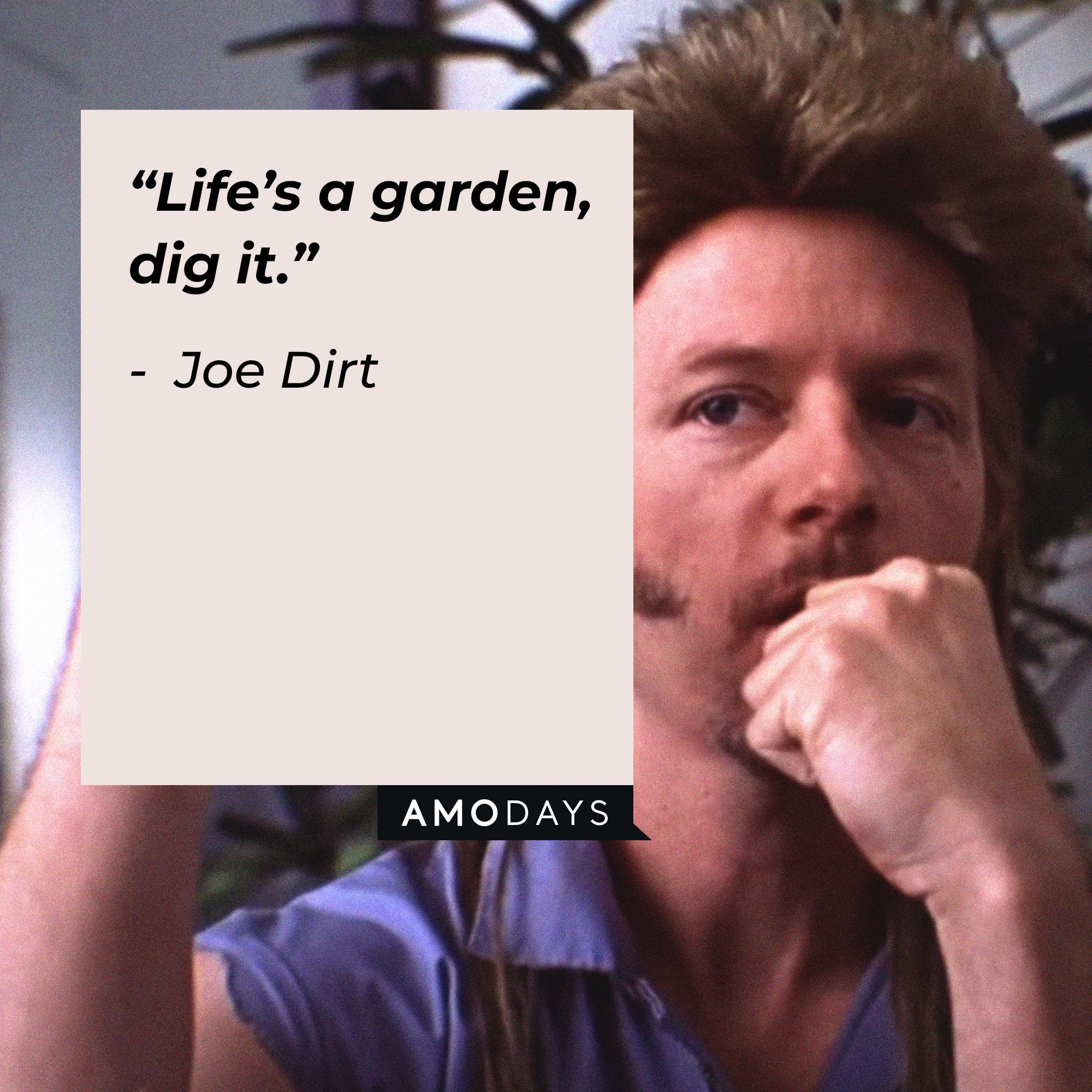 Joe Dirt's quote: “Life’s a garden, dig it.” | Image: AmoDays