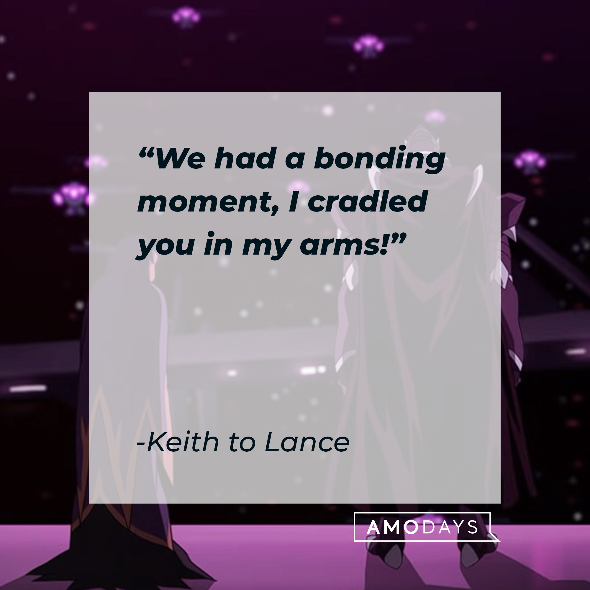 Keith's quote to Lance: "We had a bonding moment, I cradled you in my arms!" | Source: youtube.com/netflixafterschool