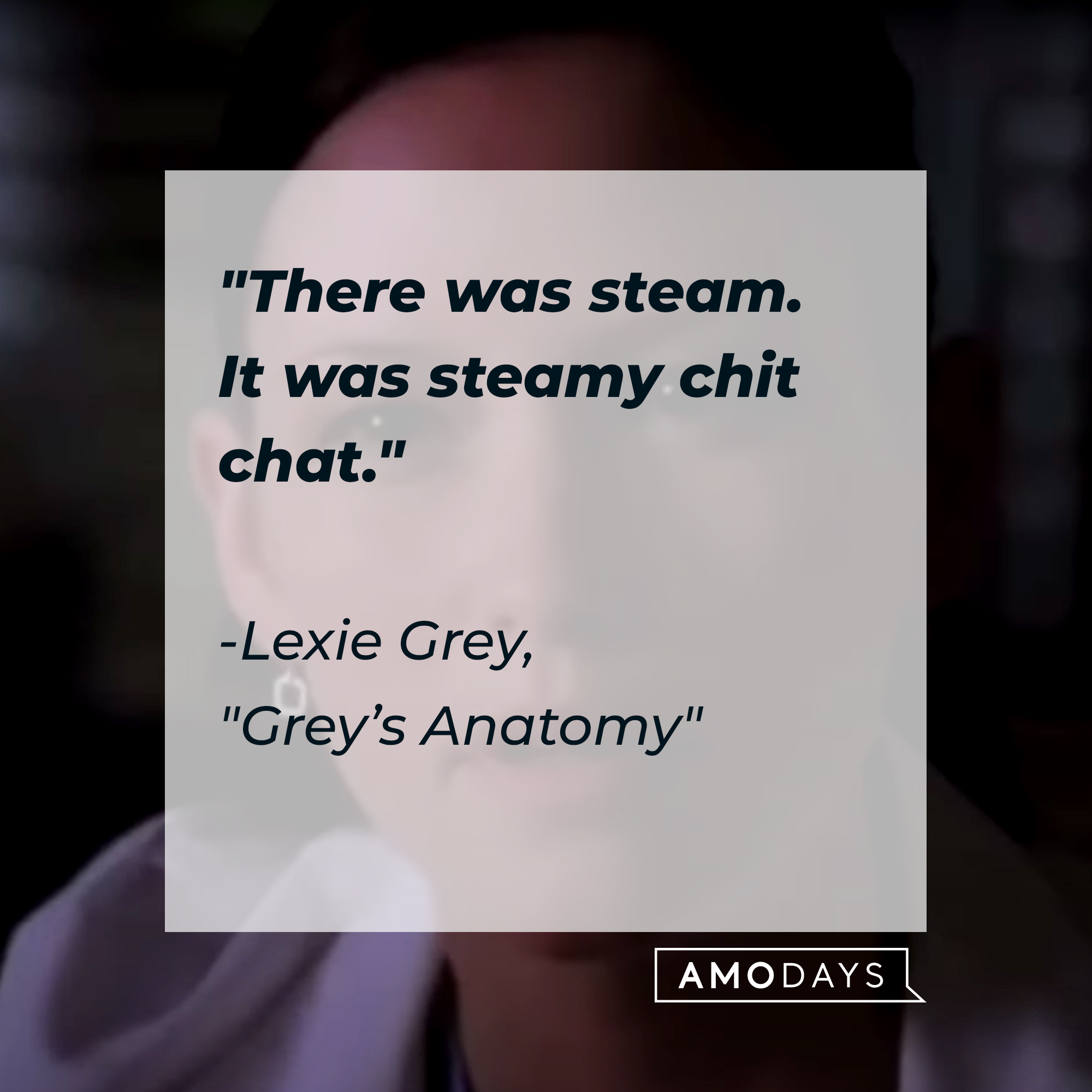 Lexie Grey with her quote: "There was steam. It was steamy chit chat." | Source: Facebook.com/GreysAnatomy