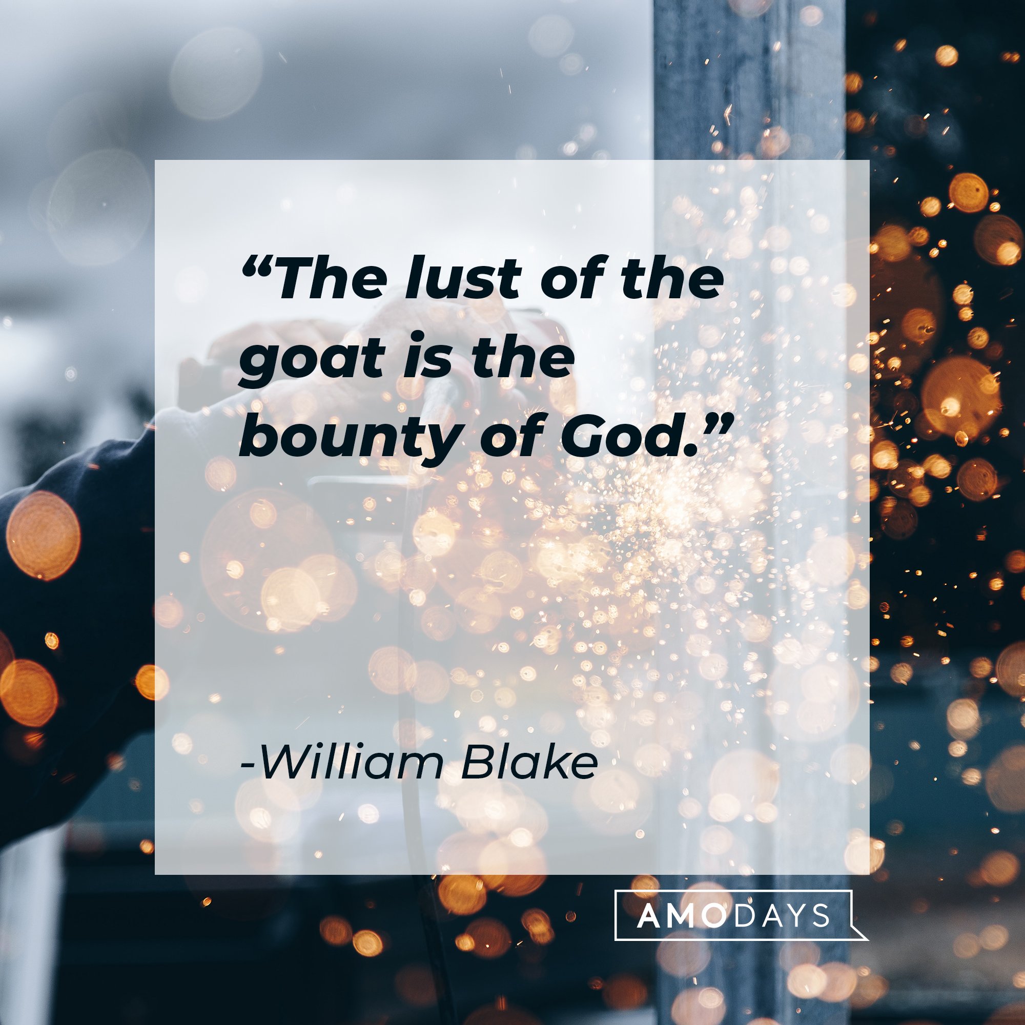 William Blake’s quote: "The lust of the goat is the bounty of God." | Image: AmoDays 