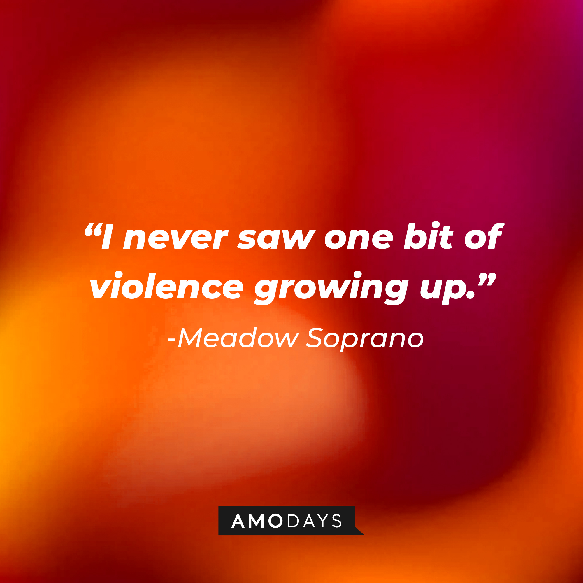 Meadow Soprano’s quote: “I never saw one bit of violence growing up.” | Source: AmoDays