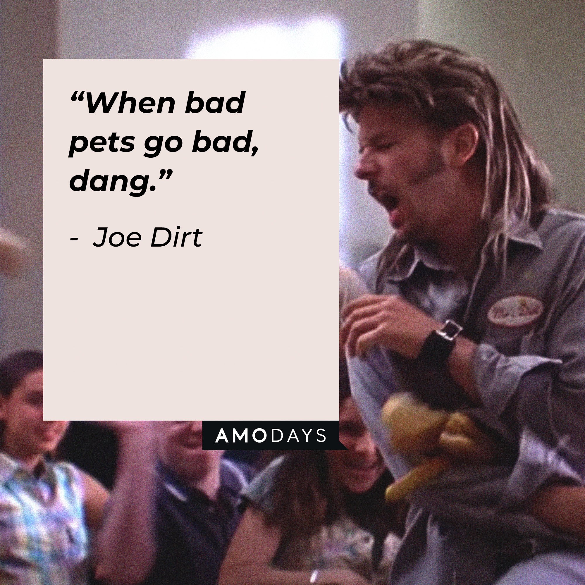 Joe Dirt's quote: “When bad pets go bad, dang.” | Image: AmoDays