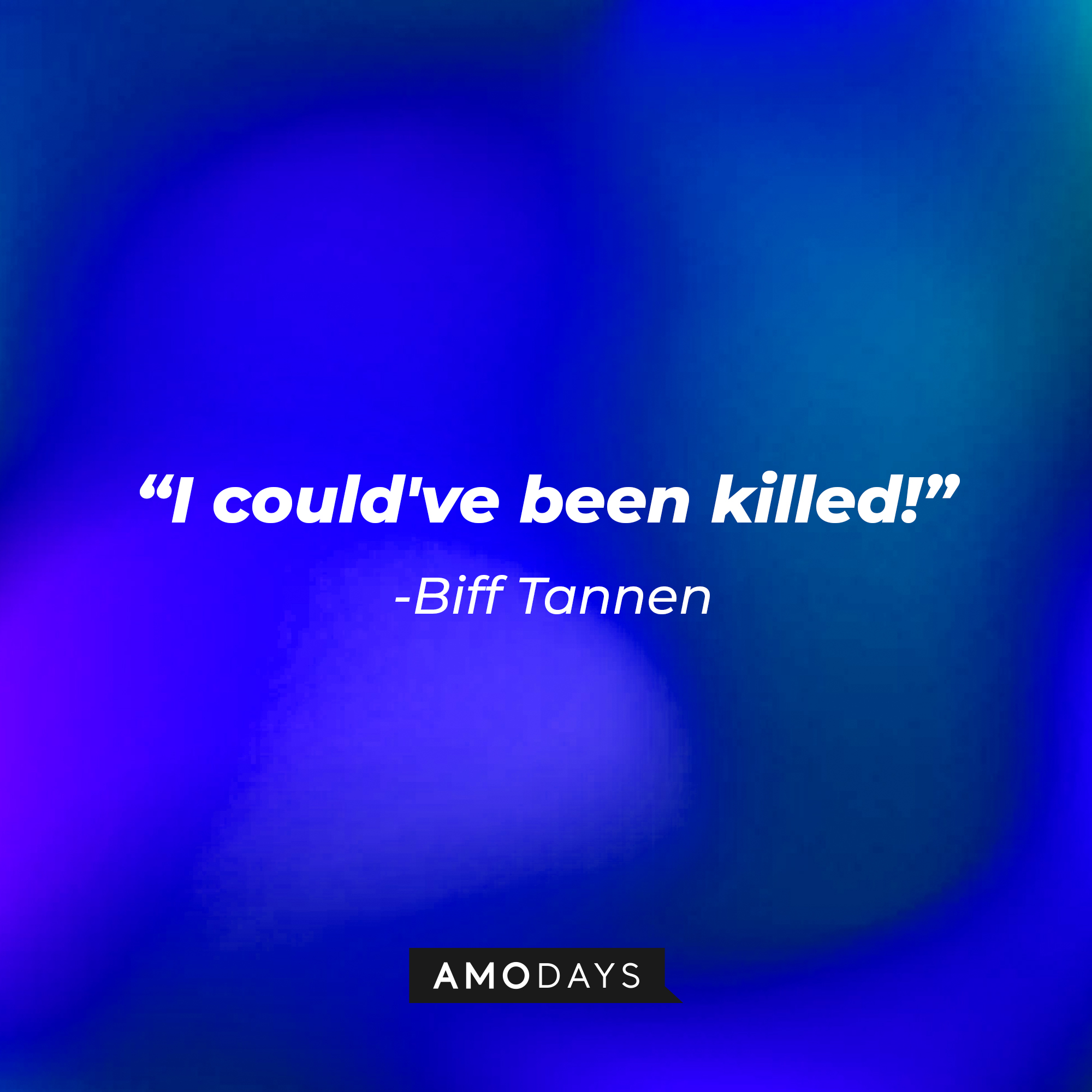 Biff Tannen’s quote: “I could've been killed!” | Source: AmoDays
